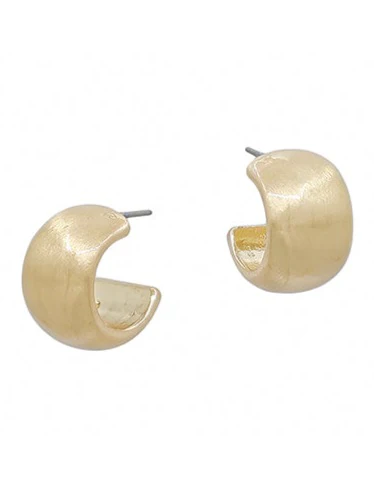 15mm Bold Round Metal Hoop Earring - Image 2