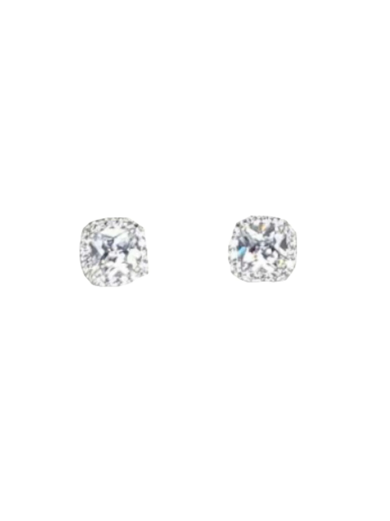 8MM Squared CZ Pave Earrings - Image 2