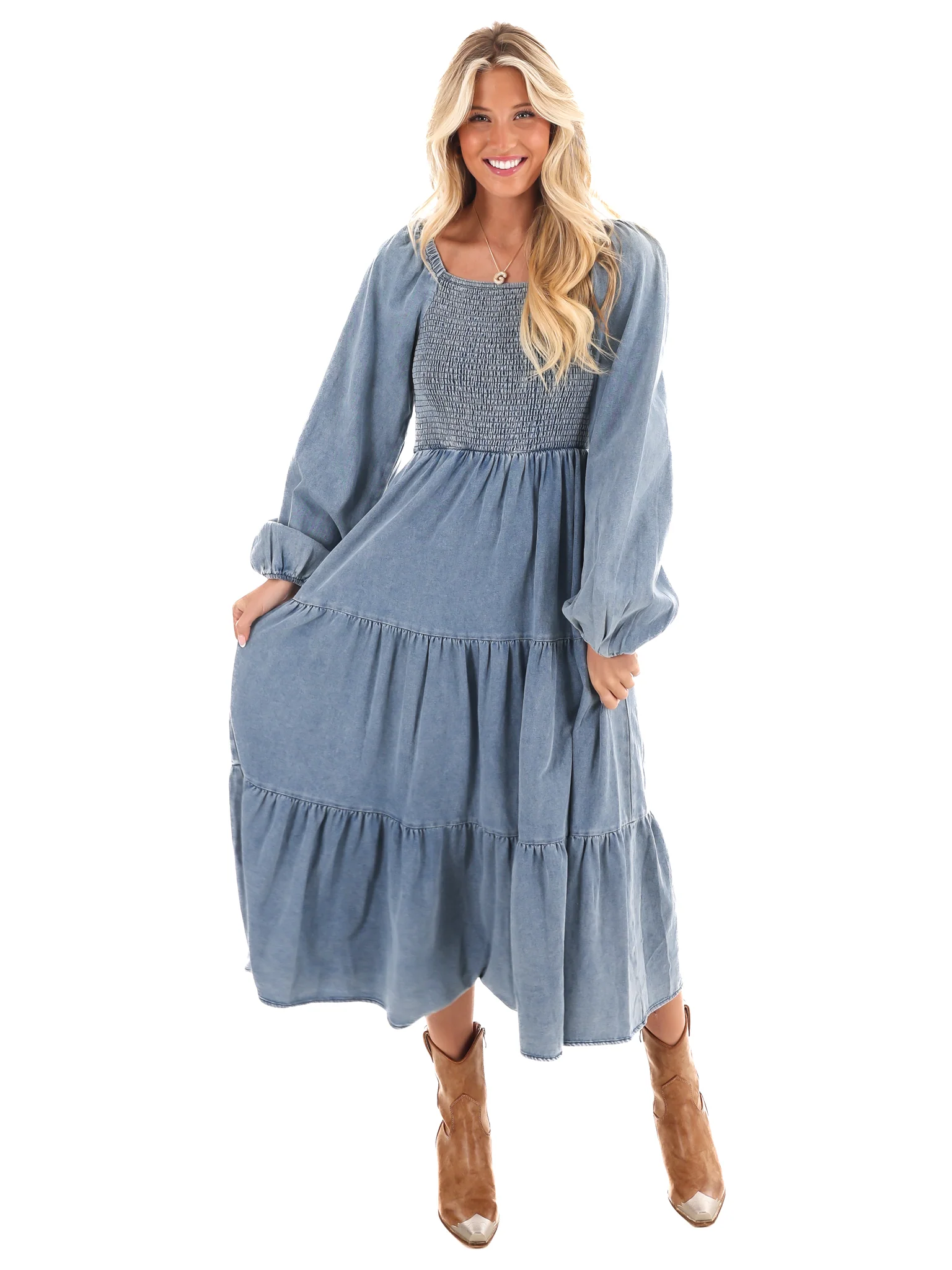 A Better Life Denim Midi Dress - Image 2