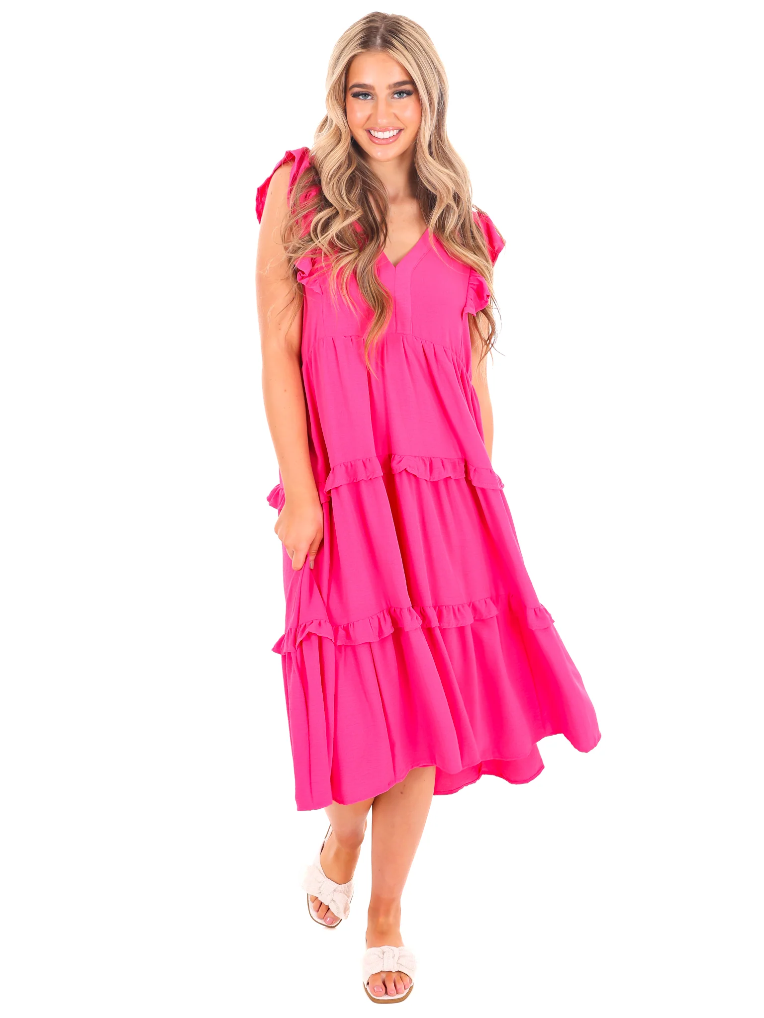 A Little Love Ruffle Midi Dress - Image 4