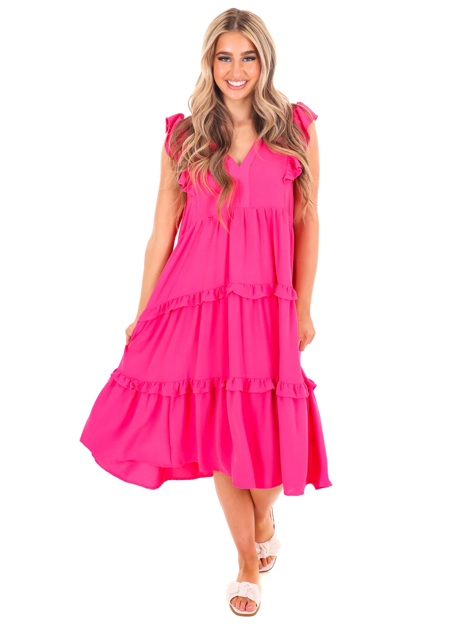 A Little Love Ruffle Midi Dress - Image 5