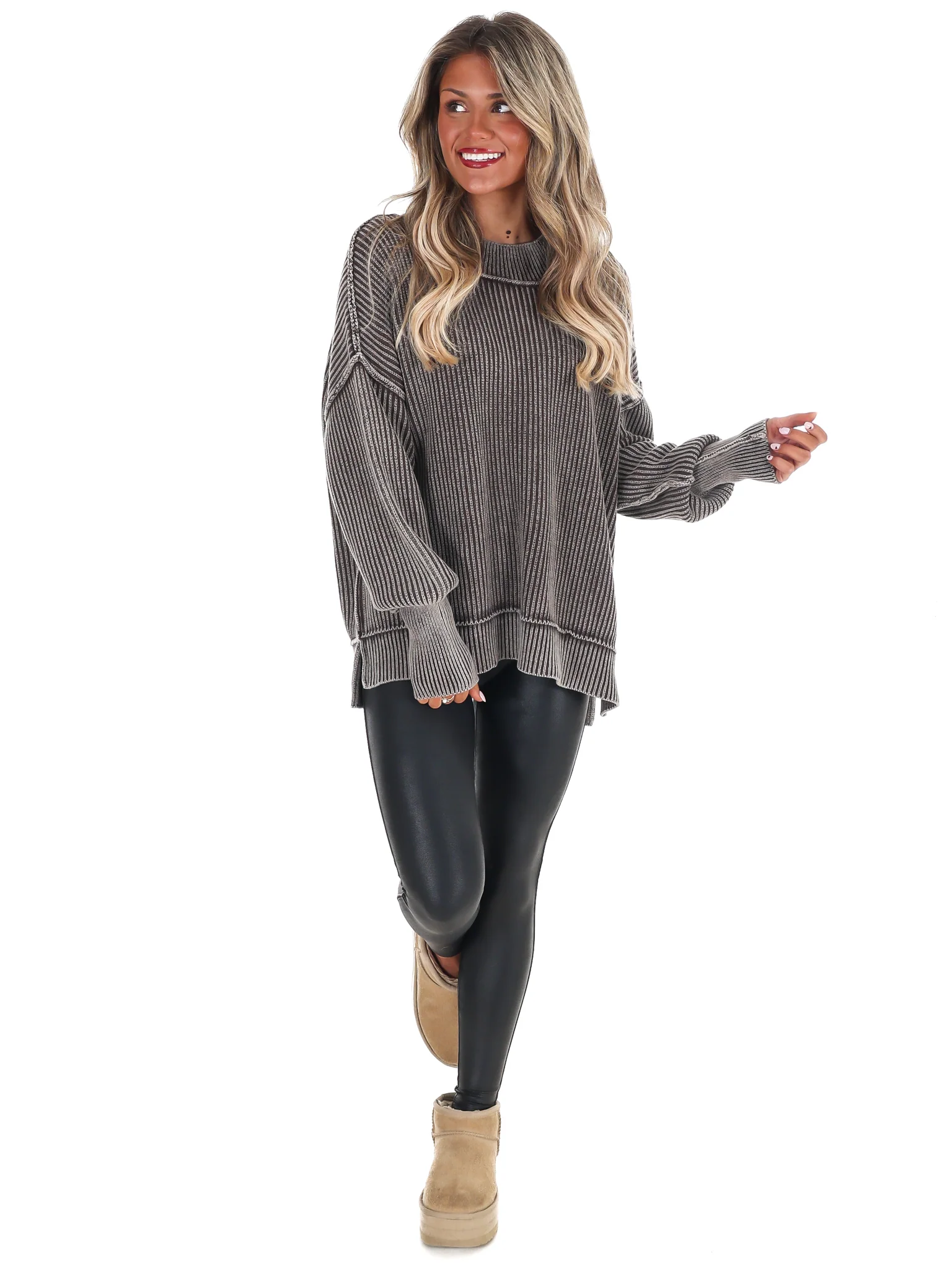 Acid Wash Oversized Sweater Doorbuster - Image 20
