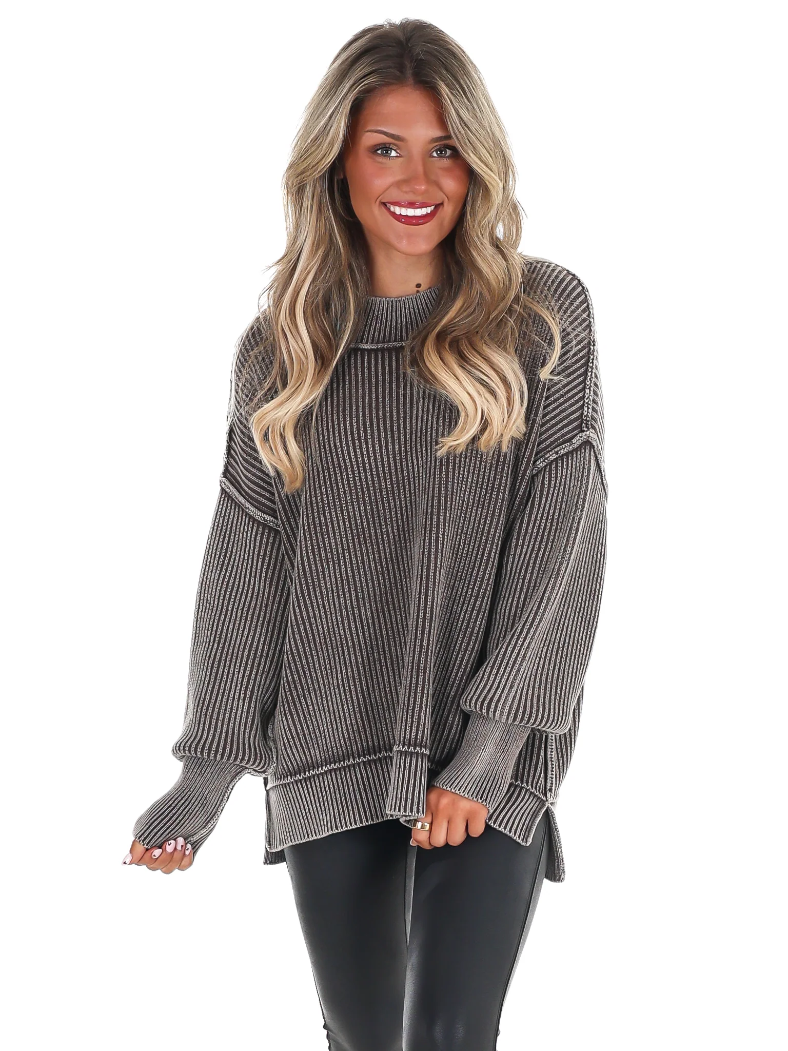 Acid Wash Oversized Sweater Doorbuster - Image 21