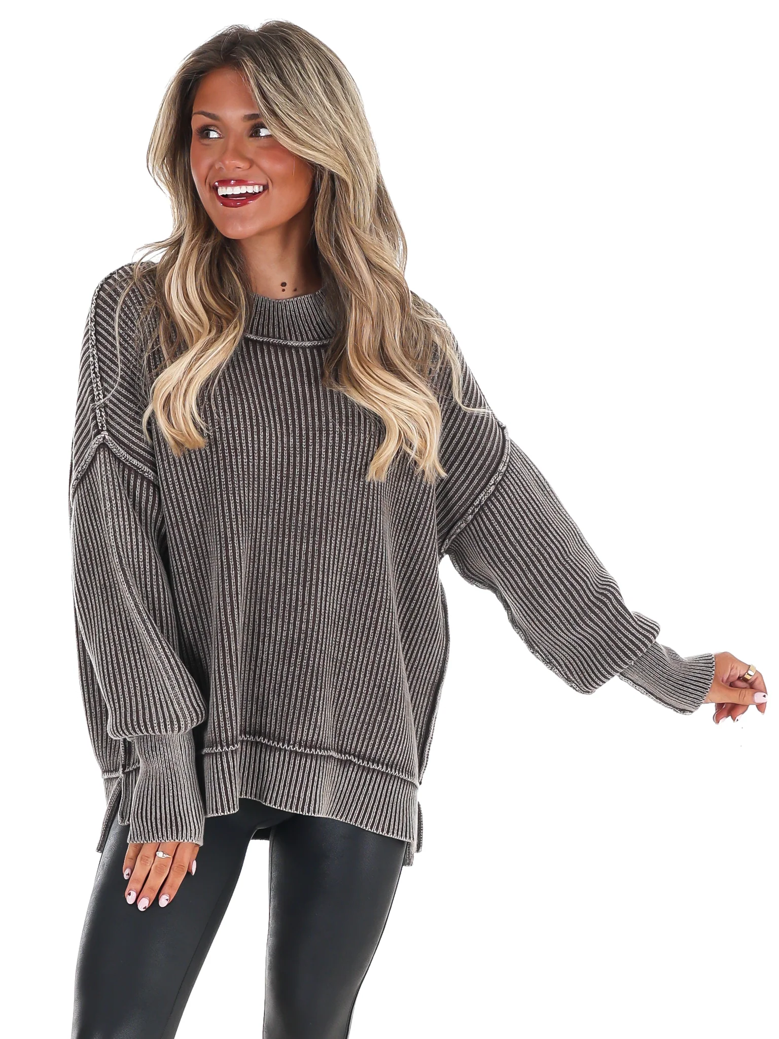 Acid Wash Oversized Sweater Doorbuster - Image 23
