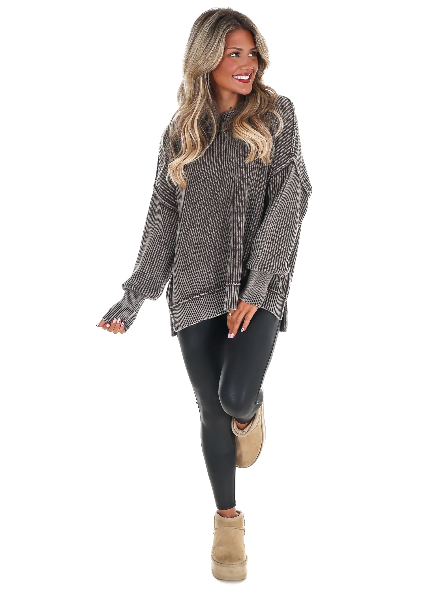 Acid Wash Oversized Sweater Doorbuster - Image 24
