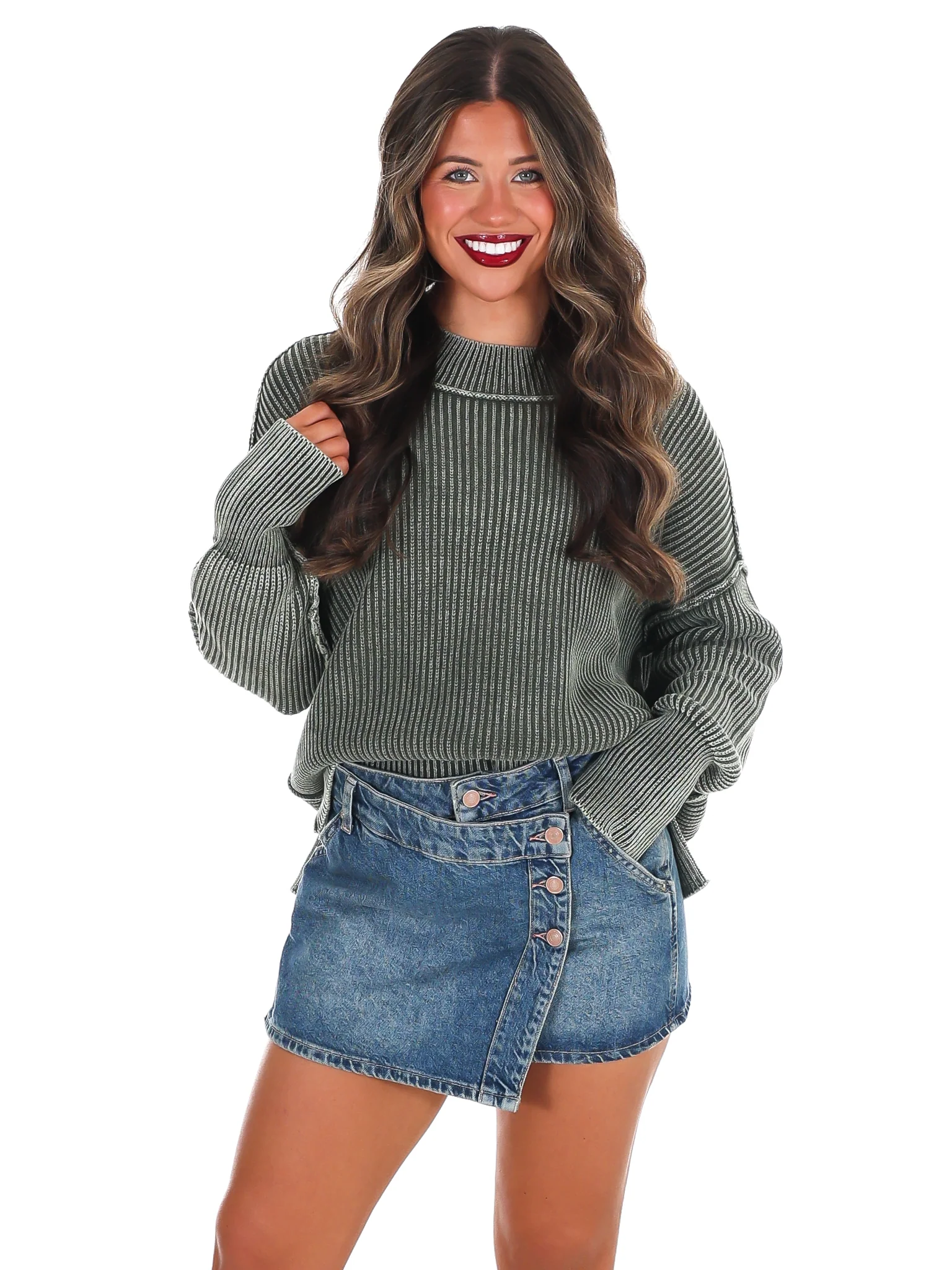 Acid Wash Oversized Sweater Doorbuster - Image 28