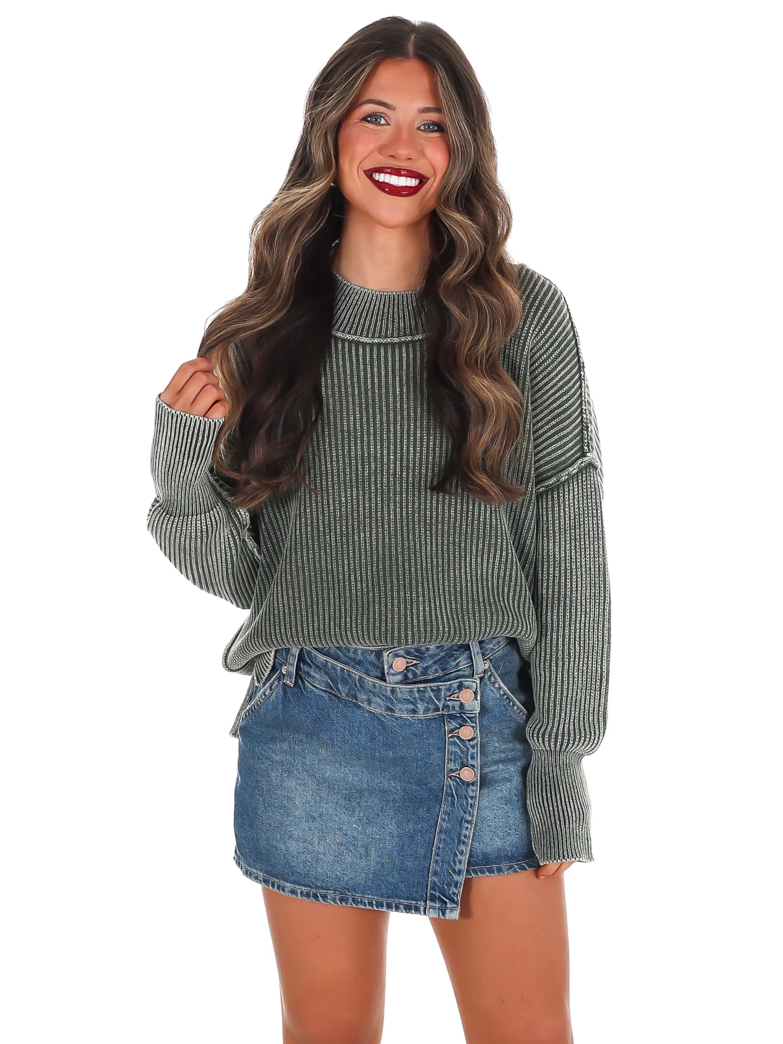 Acid Wash Oversized Sweater Doorbuster - Image 30