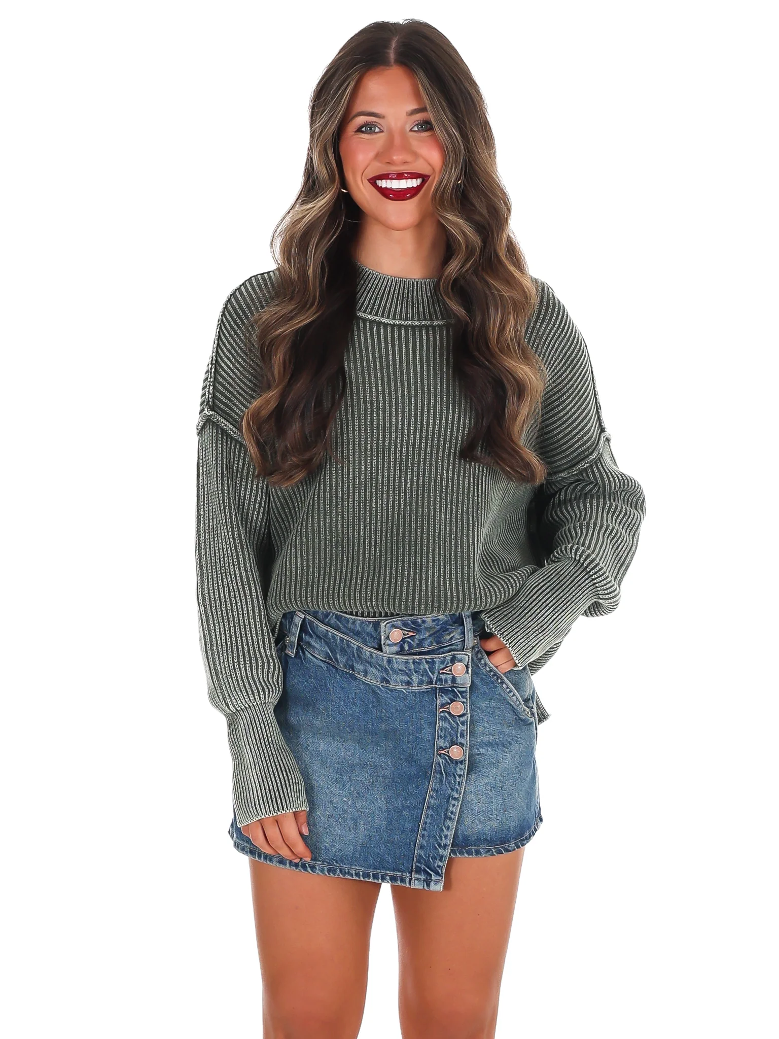 Acid Wash Oversized Sweater Doorbuster - Image 32