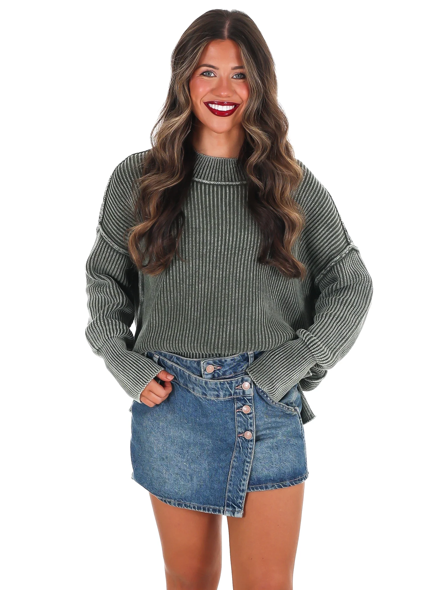 Acid Wash Oversized Sweater Doorbuster - Image 34