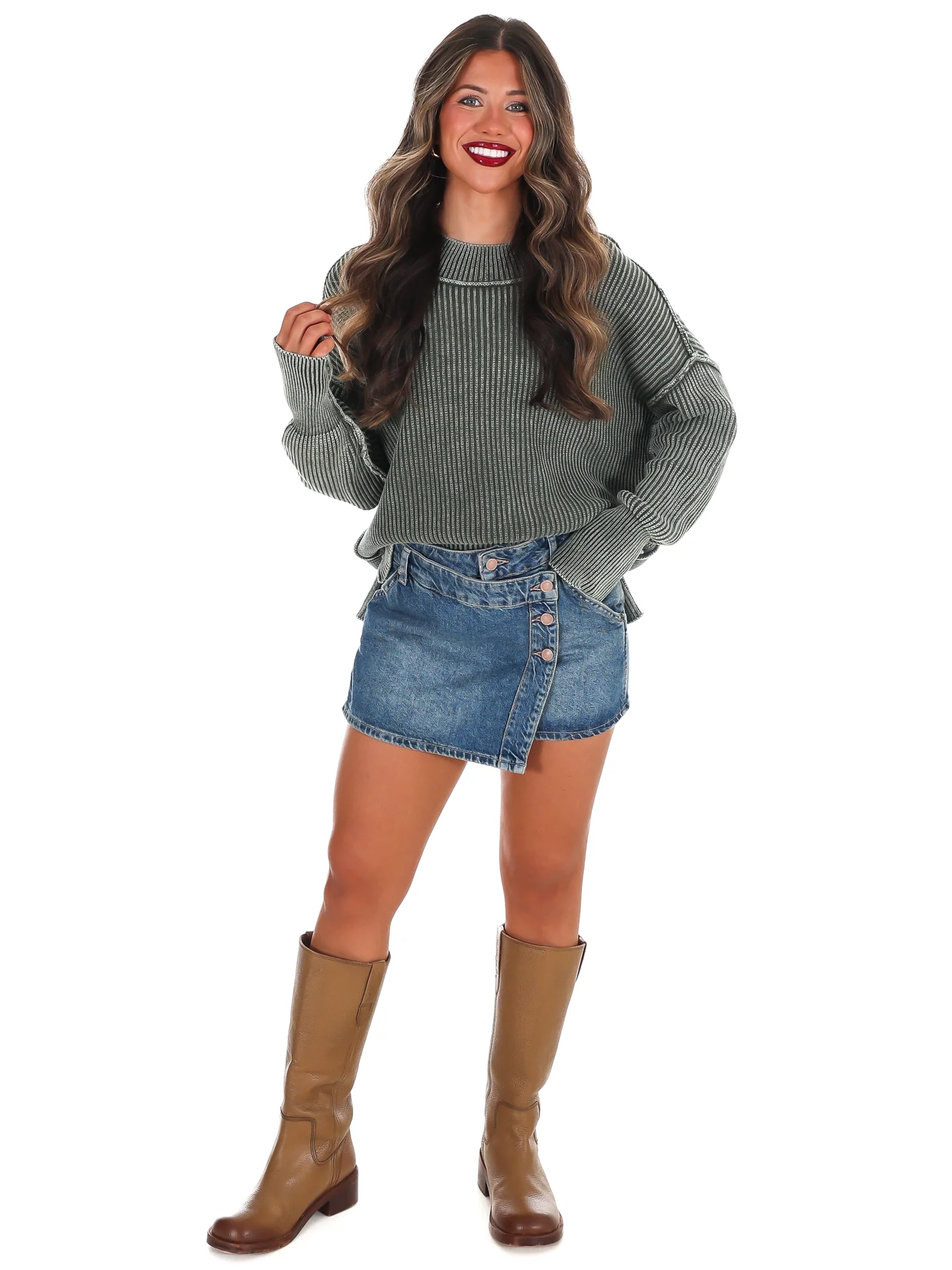 Acid Wash Oversized Sweater Doorbuster - Image 35