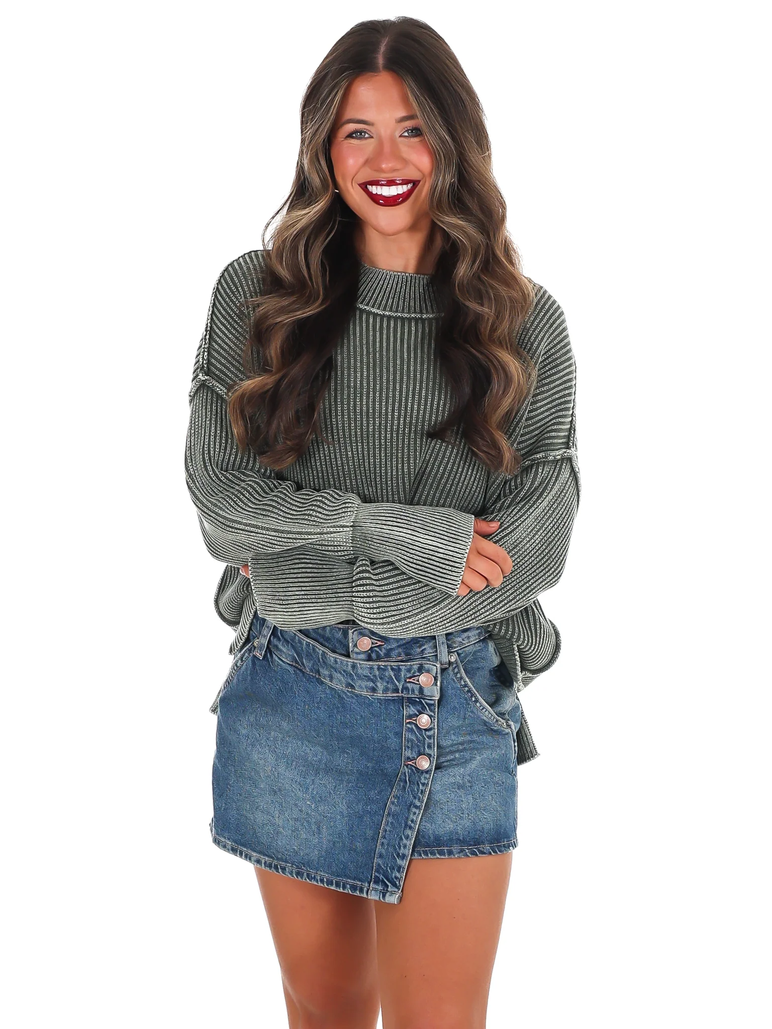 Acid Wash Oversized Sweater Doorbuster - Image 36
