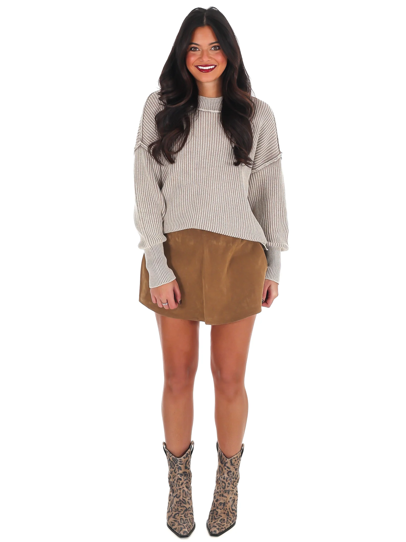 Acid Wash Oversized Sweater Doorbuster - Image 45