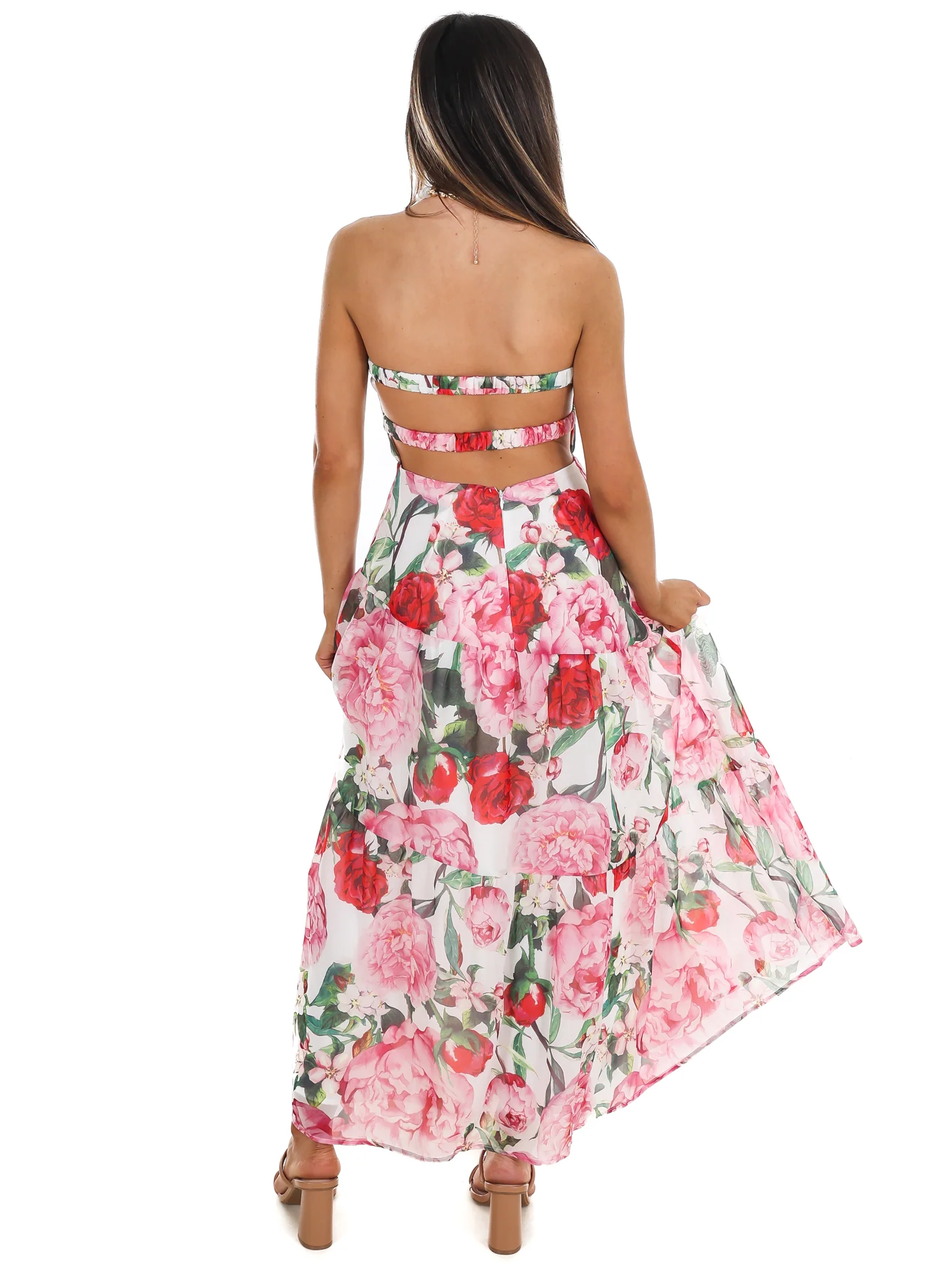 Afternoon Garden Stroll Strapless Maxi Dress - Image 9