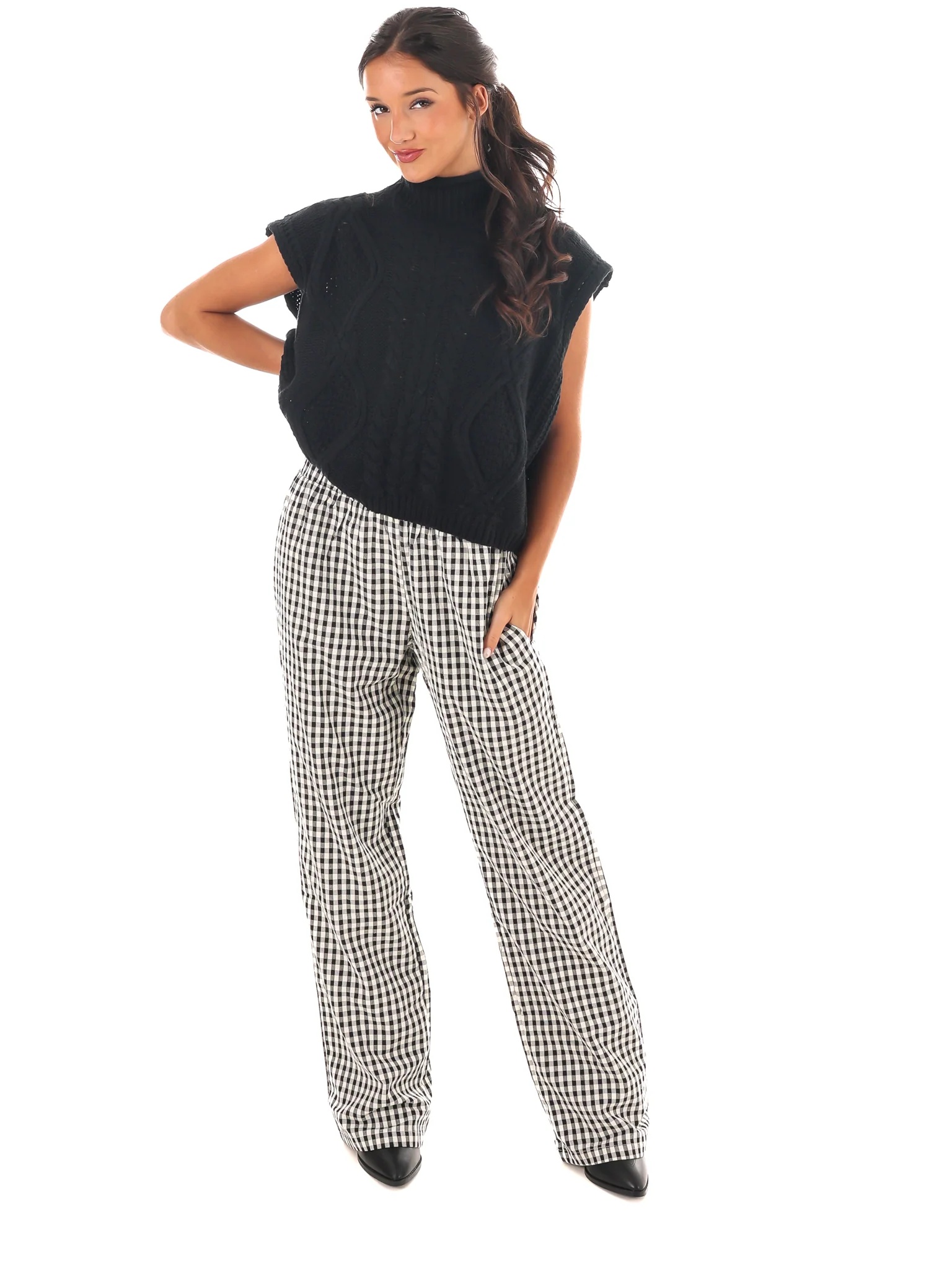 All Day Comfort Gingham Pants - Image 6
