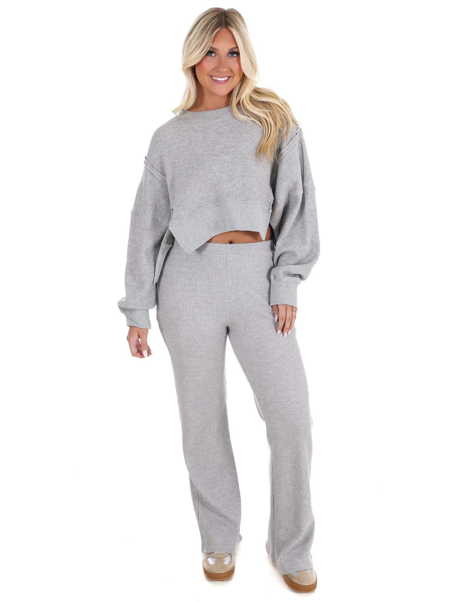All Day Cozy Waffle Knit Sweater Set - Image 4