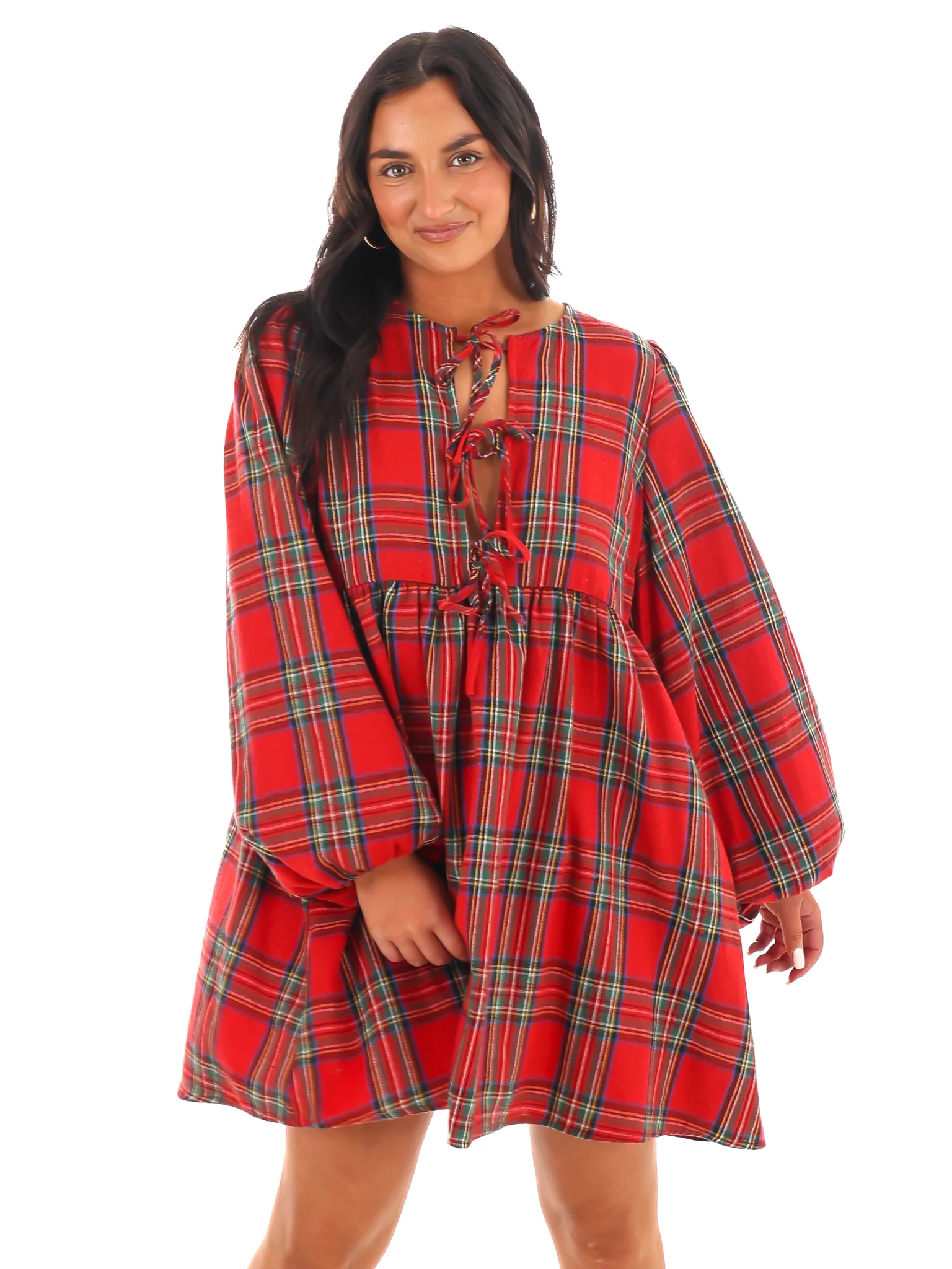 All Is Calm Plaid Mini Dress - Image 3