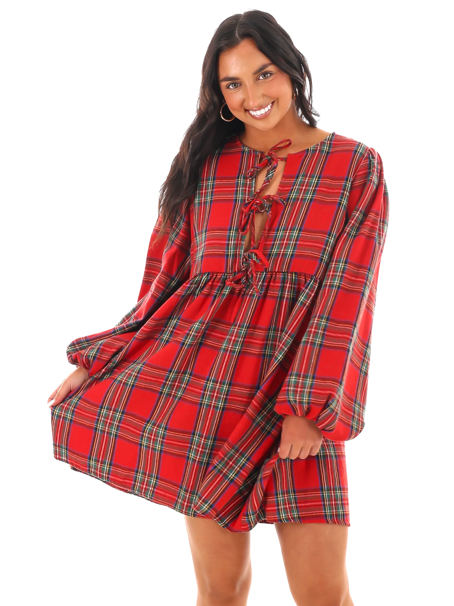 All Is Calm Plaid Mini Dress - Image 5