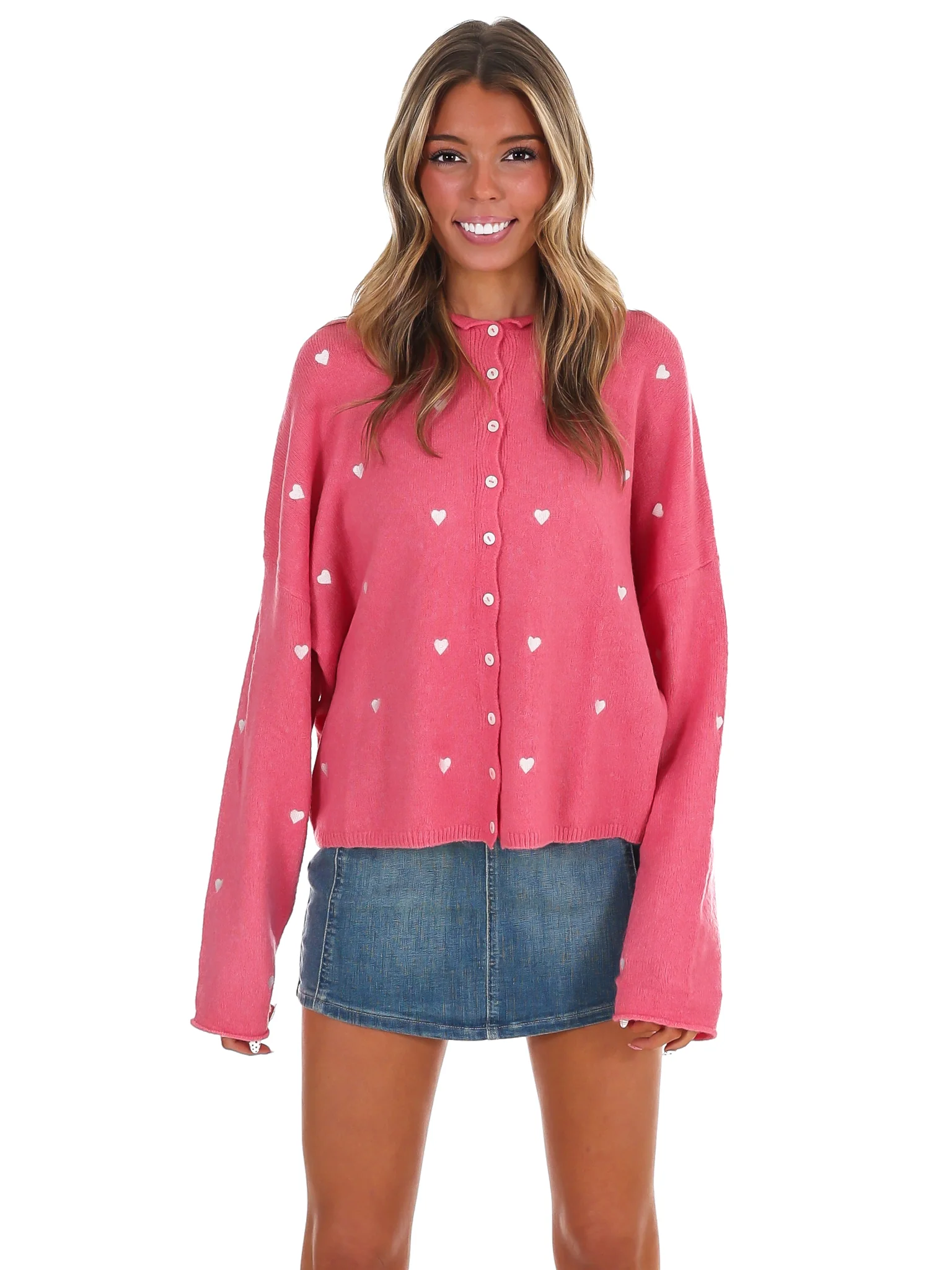 All My Love Embroidery Heart Cardigan - Image 3