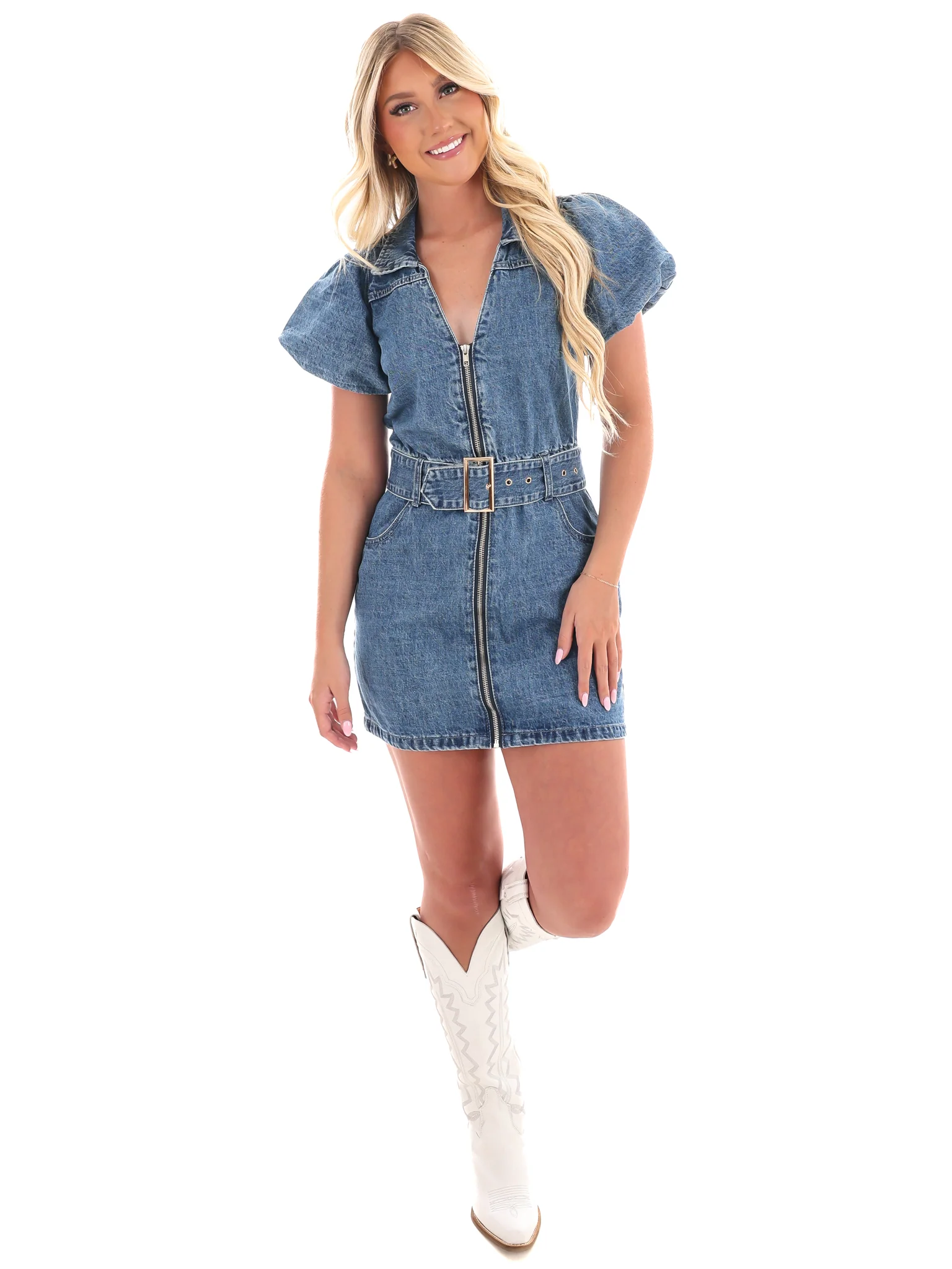 Always On Time Denim Dress - Image 6