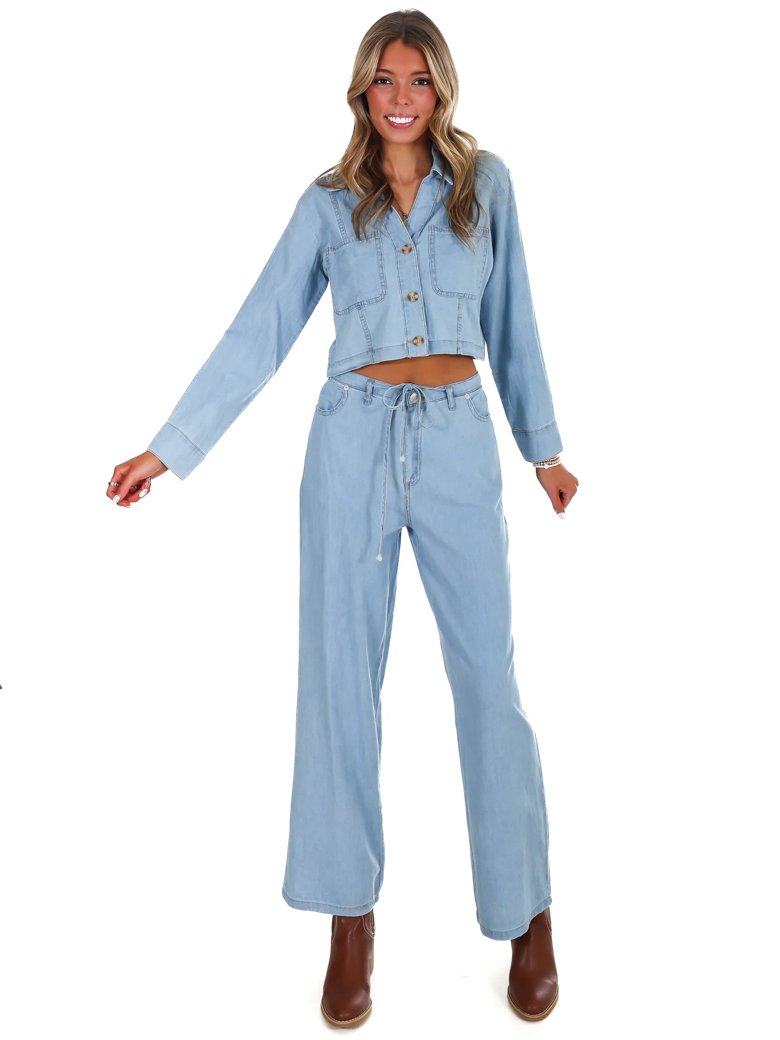 Always the Answer Denim Two Piece Set - Image 2