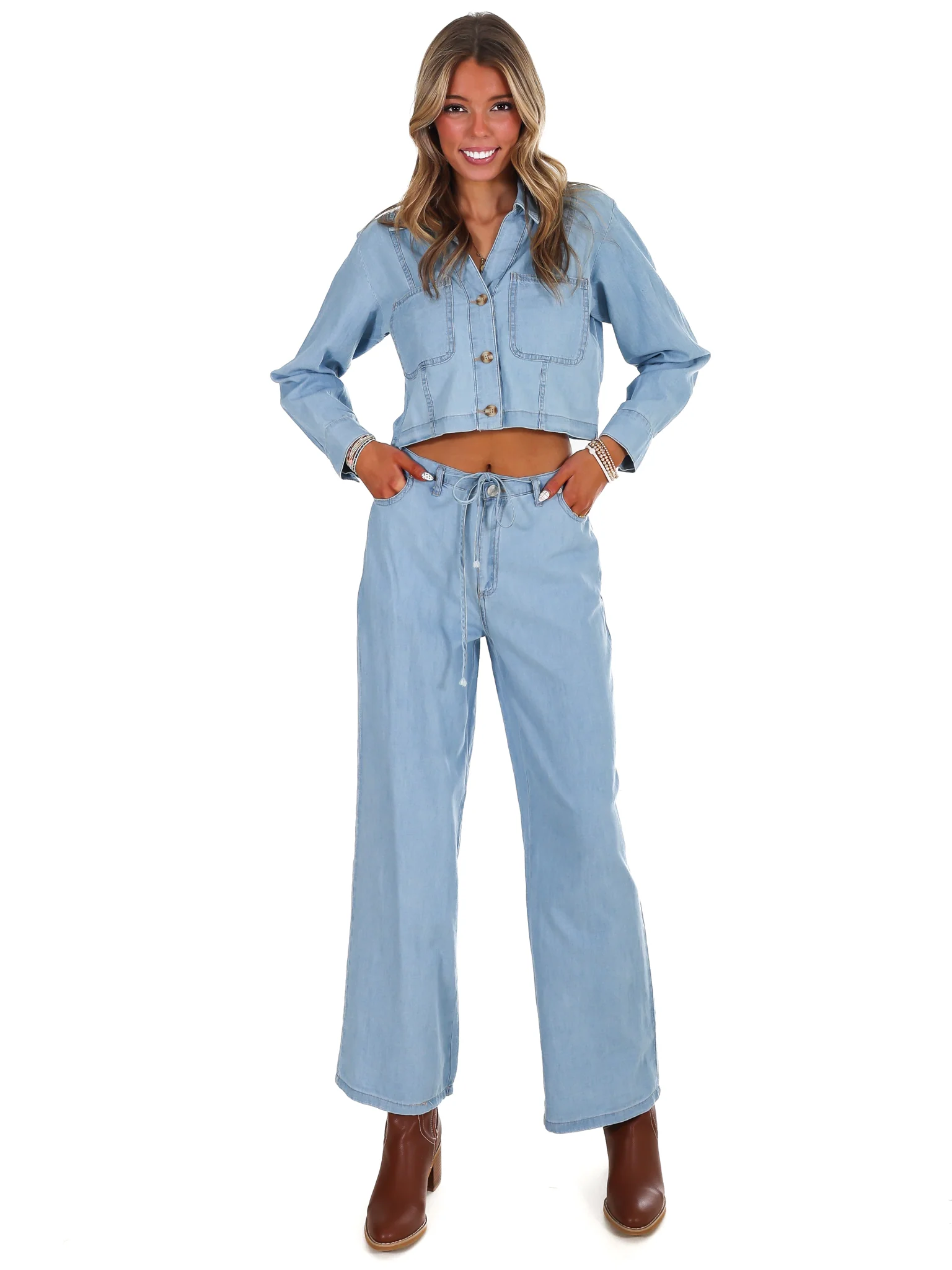 Always the Answer Denim Two Piece Set - Image 3