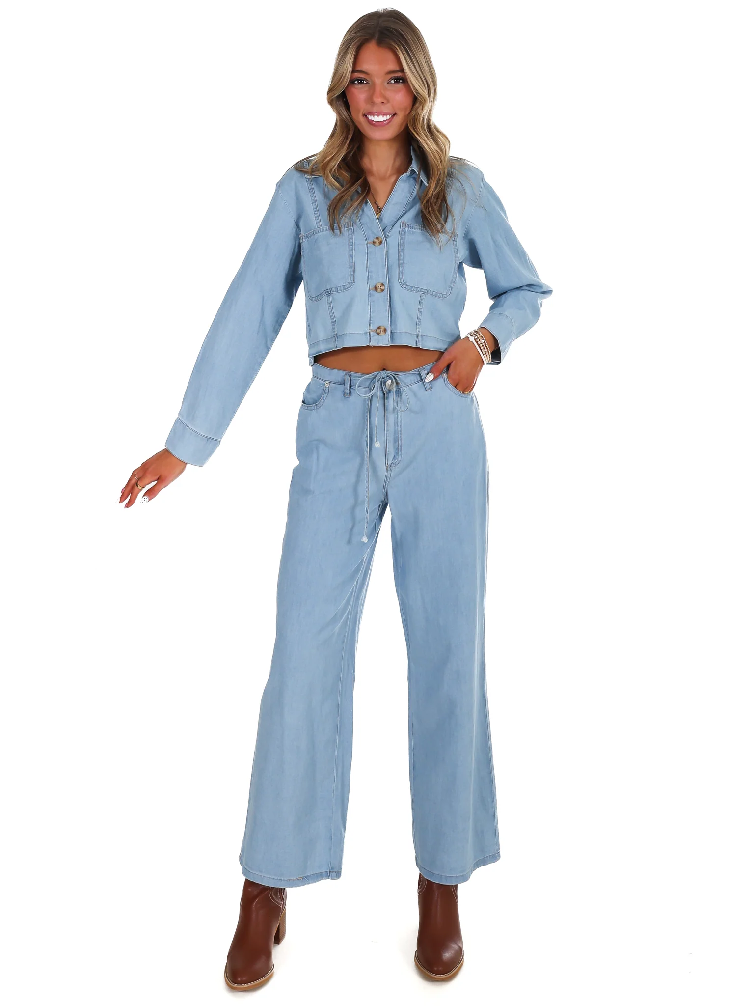 Always the Answer Denim Two Piece Set - Image 4