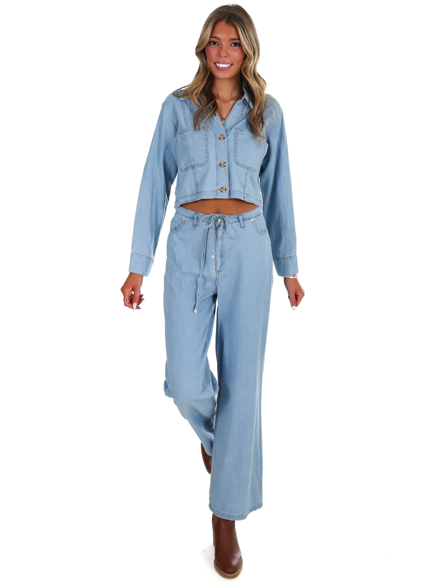 Always the Answer Denim Two Piece Set - Image 7