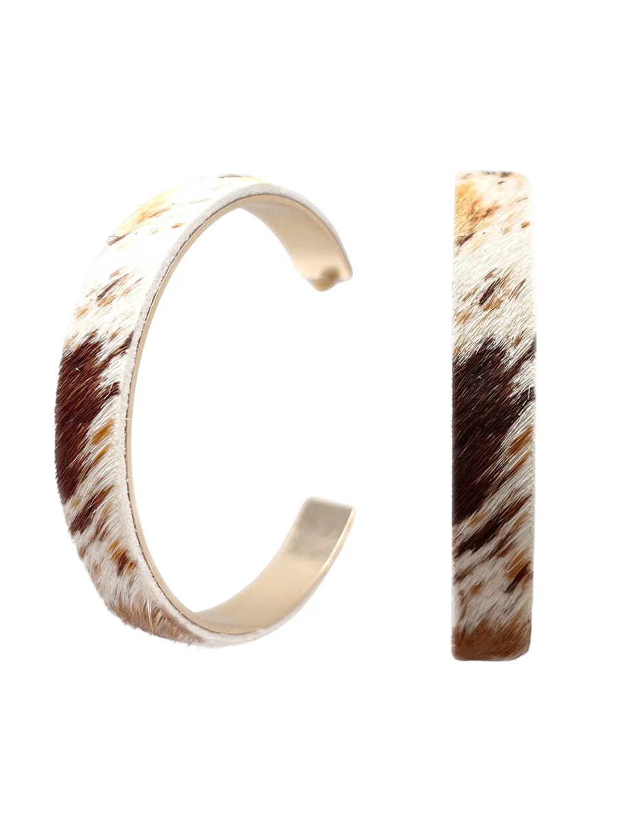 Animal Print Large Open Hoop Earrings - Image 2