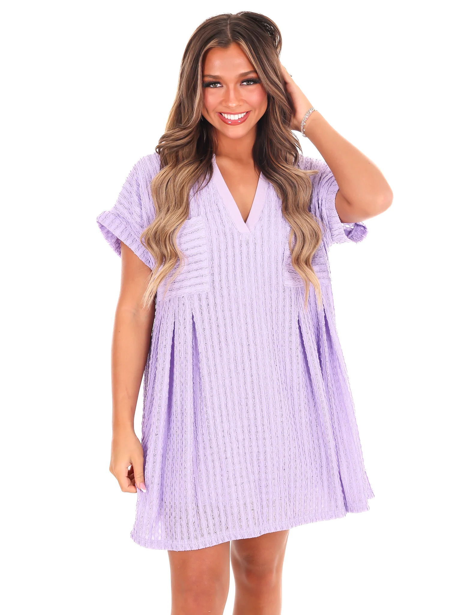 Ask Nicely Textured Mini Dress - Image 15