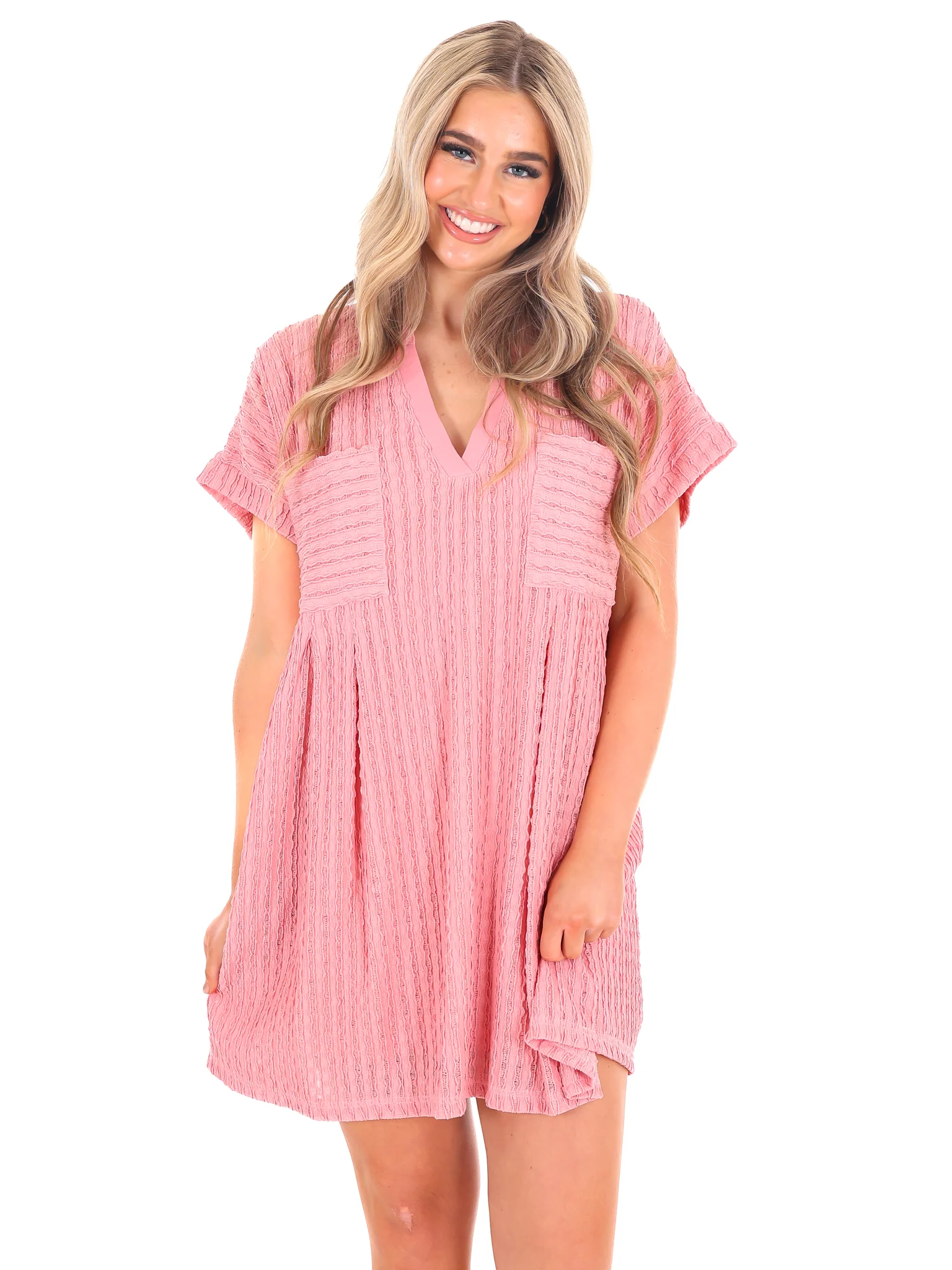 Ask Nicely Textured Mini Dress - Image 8