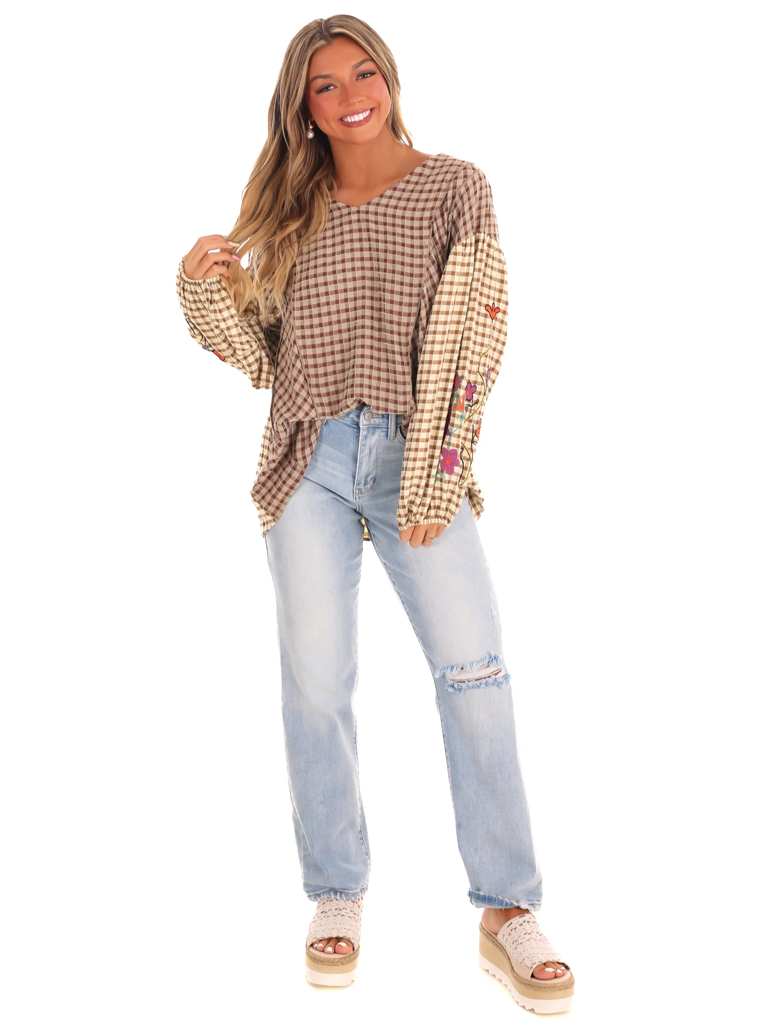 Autumn Glow Plaid Top - Image 2