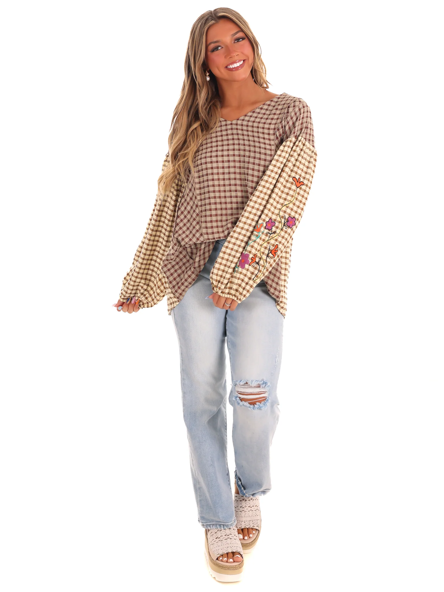 Autumn Glow Plaid Top - Image 6