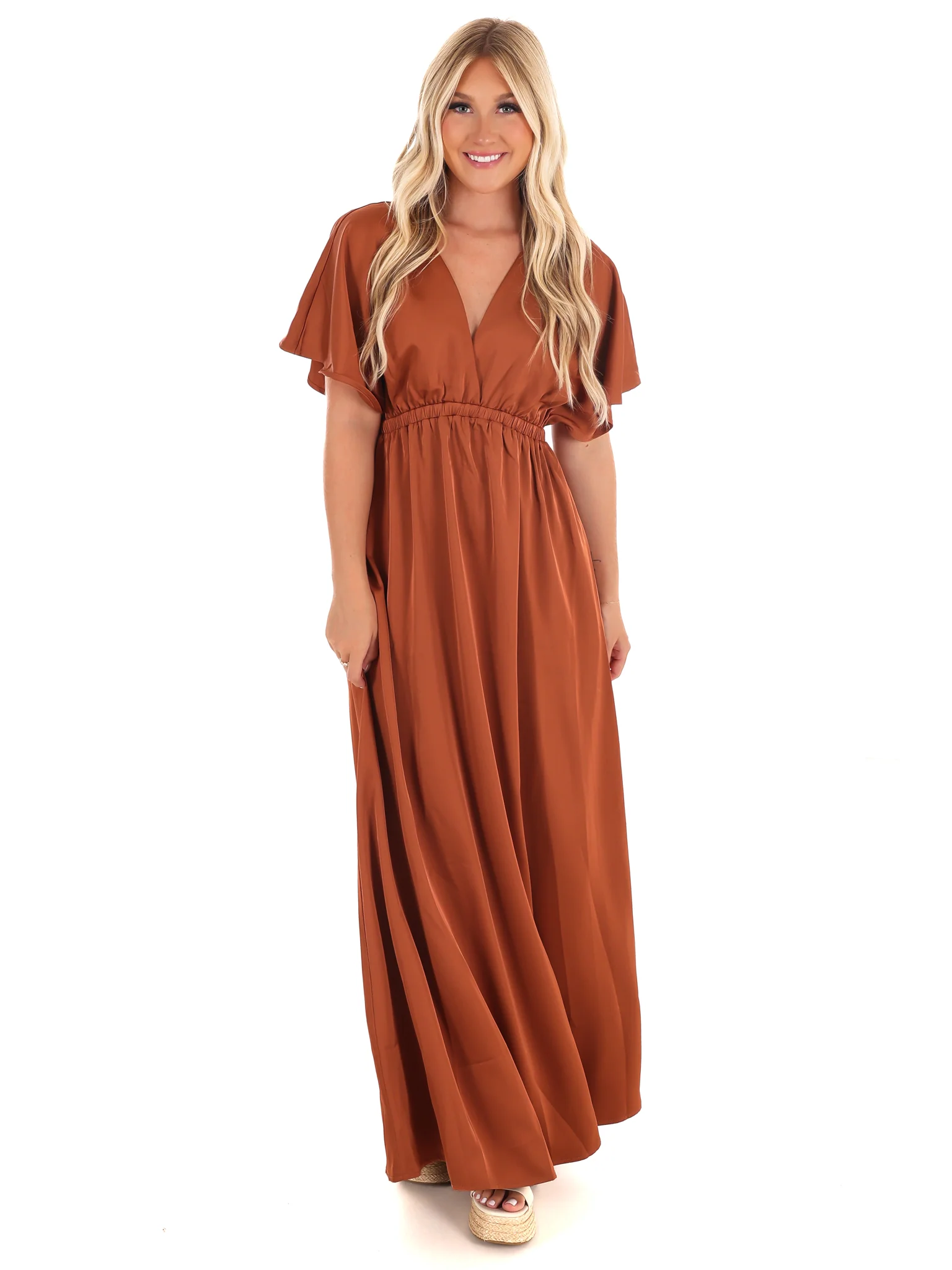 Autumn Horizon Satin Maxi Dress - Image 3