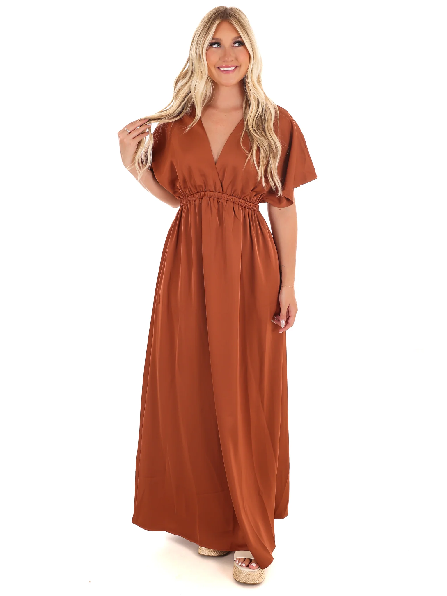 Autumn Horizon Satin Maxi Dress - Image 4