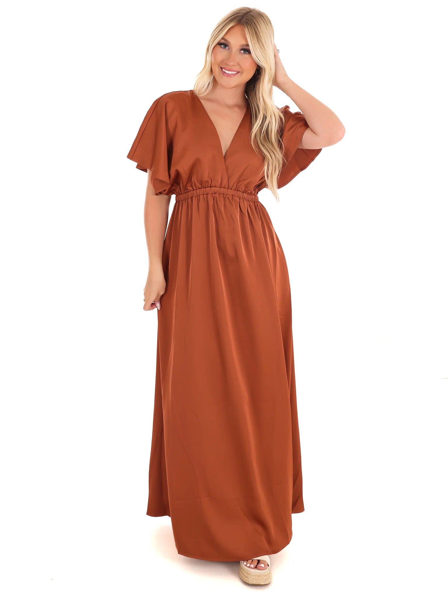 Autumn Horizon Satin Maxi Dress - Image 5