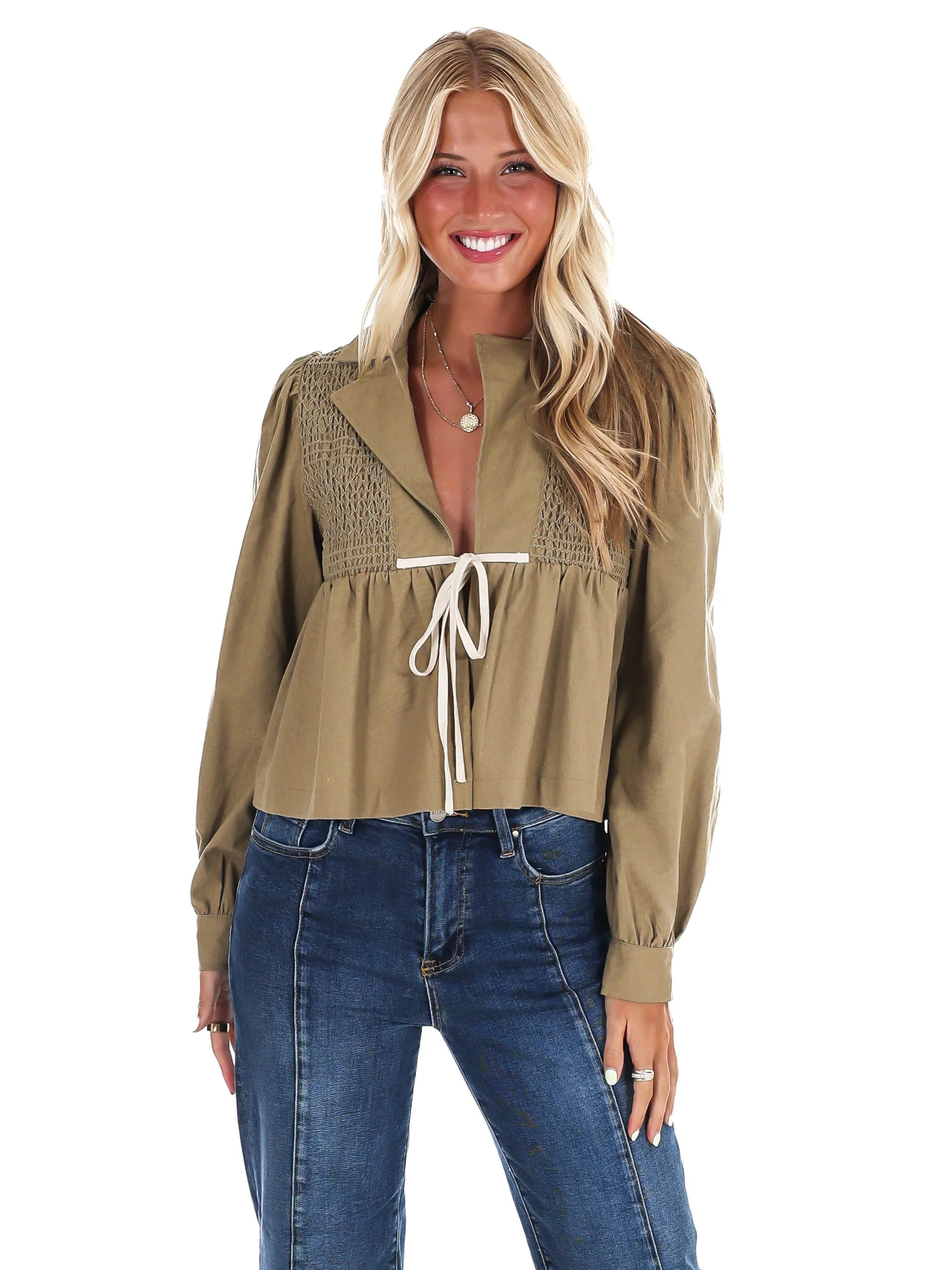 Autumn Leaves Tie Front Top - Image 3
