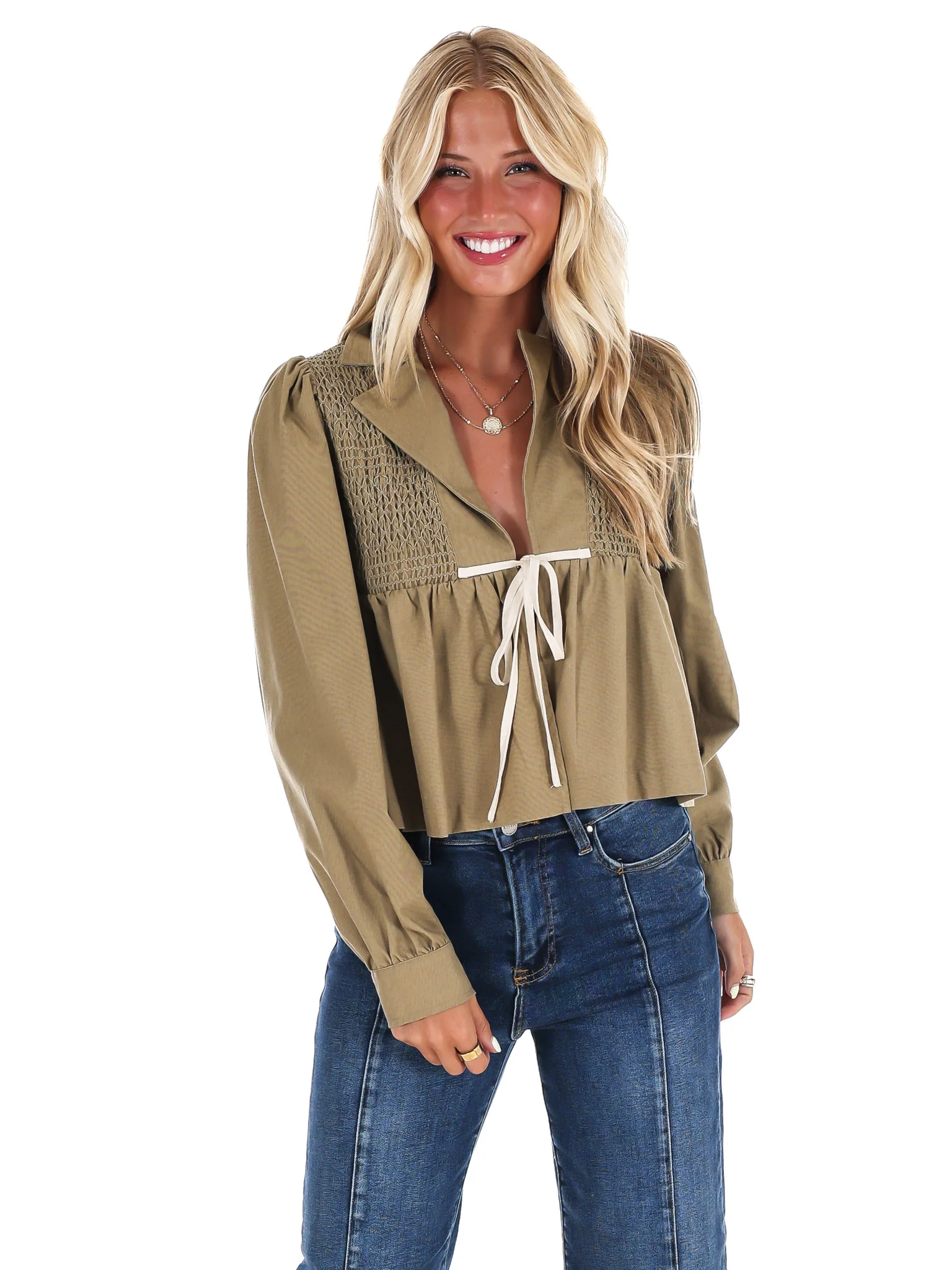 Autumn Leaves Tie Front Top - Image 5