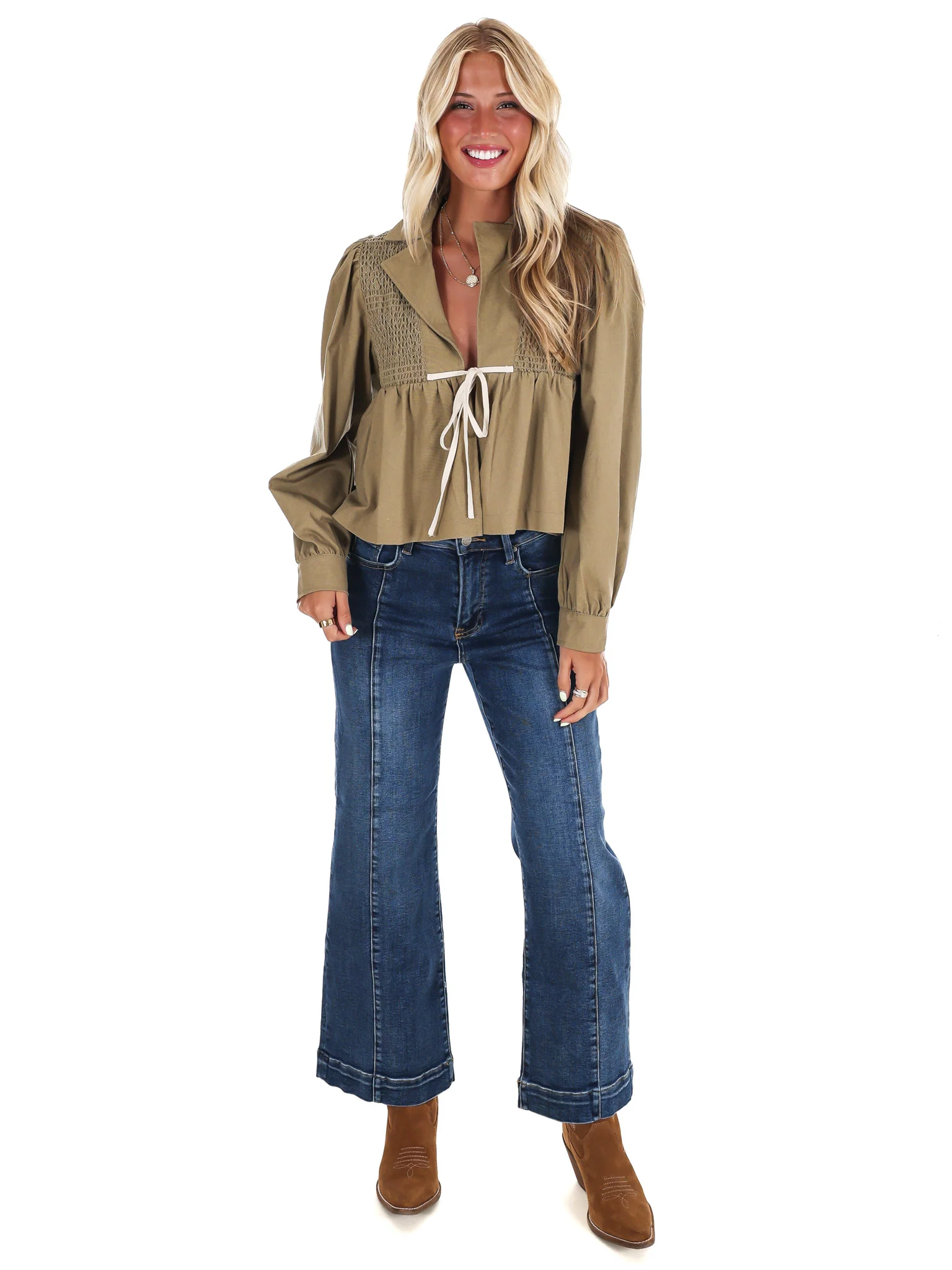 Autumn Leaves Tie Front Top - Image 6