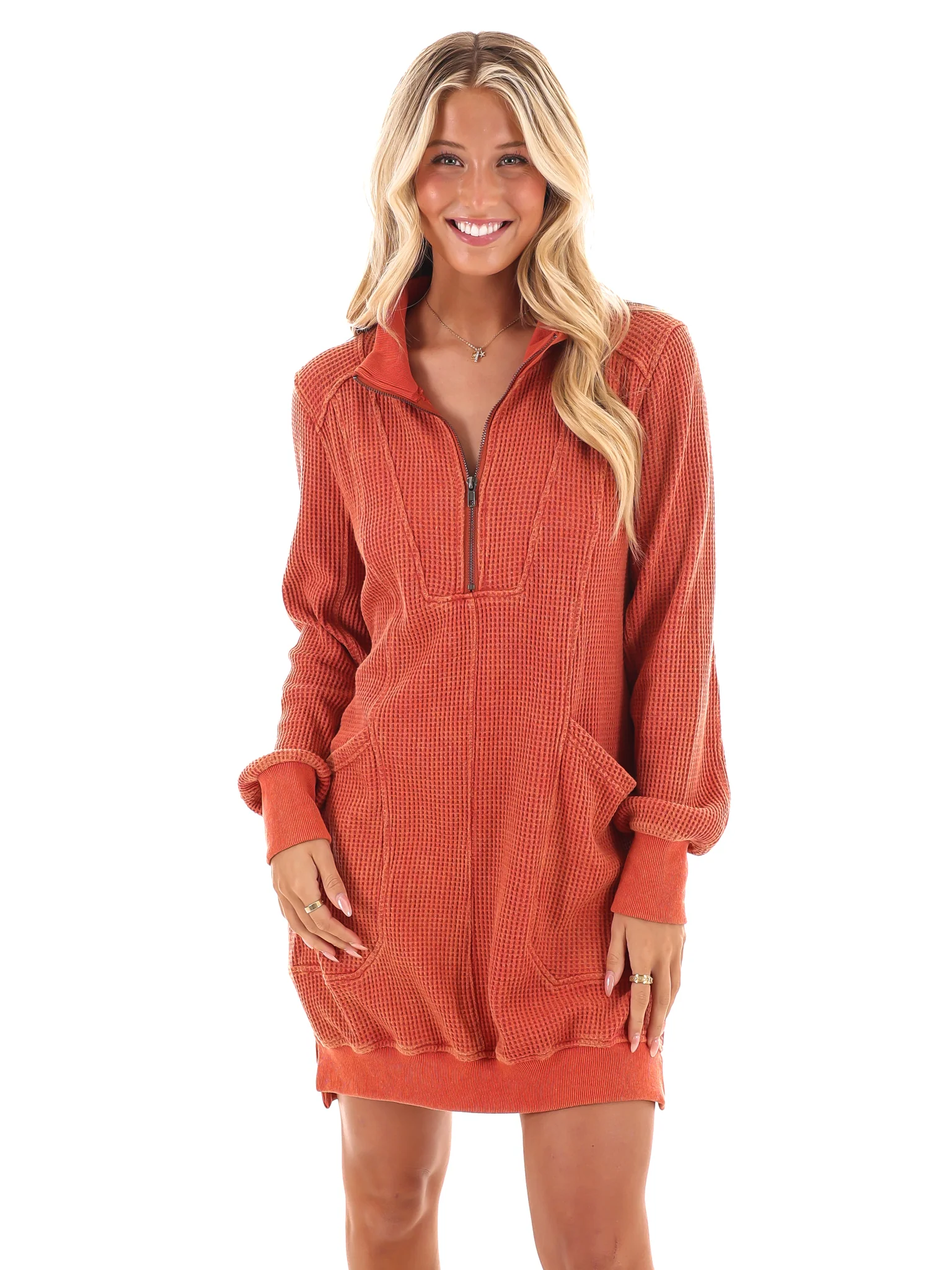 Back In Action Waffle Knit Dress - Image 5