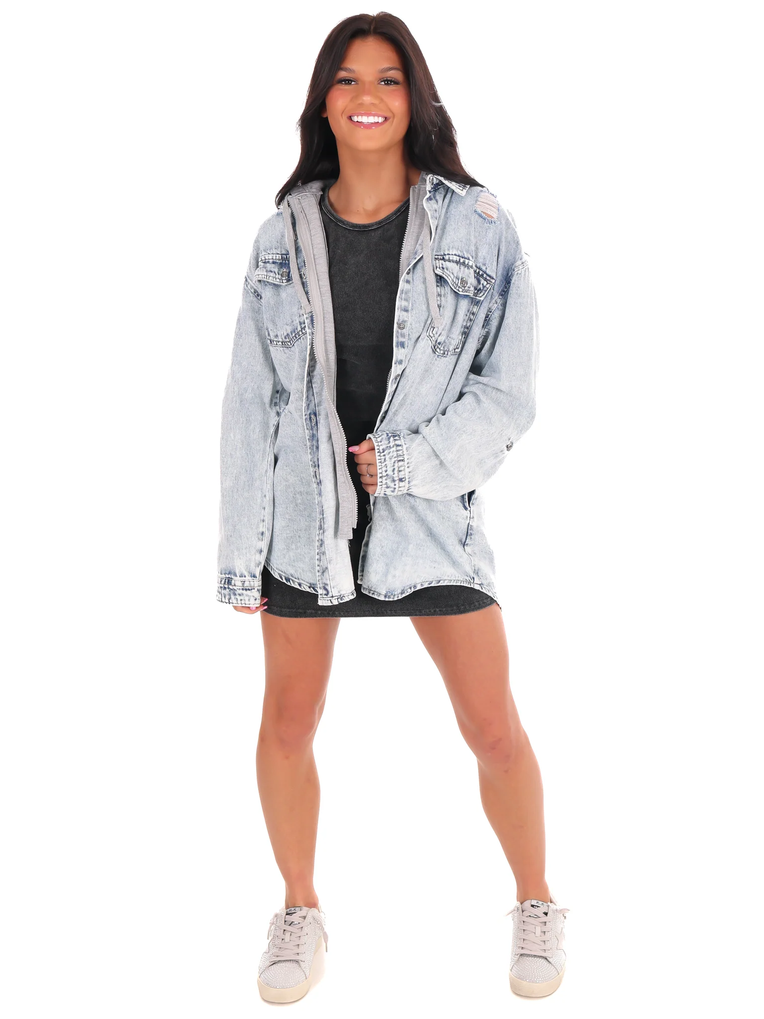 Be Better Denim Zip Up Hoodie - Image 2