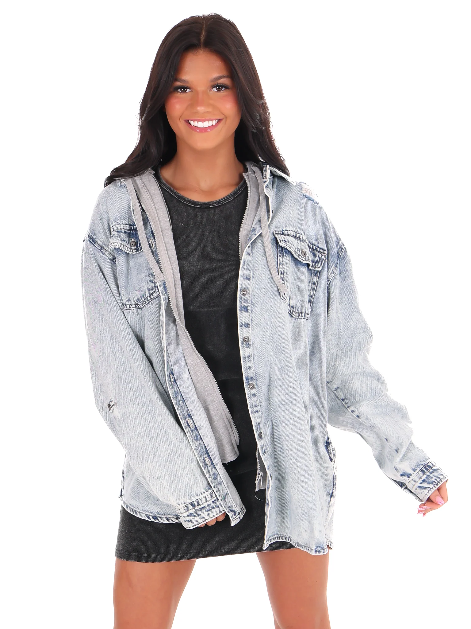 Be Better Denim Zip Up Hoodie - Image 3