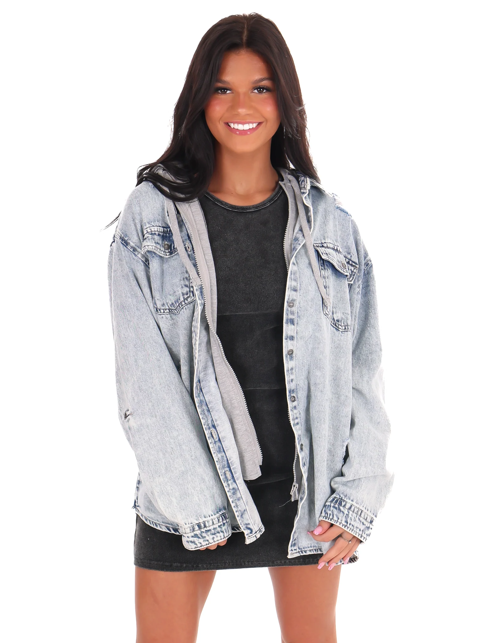 Be Better Denim Zip Up Hoodie - Image 5