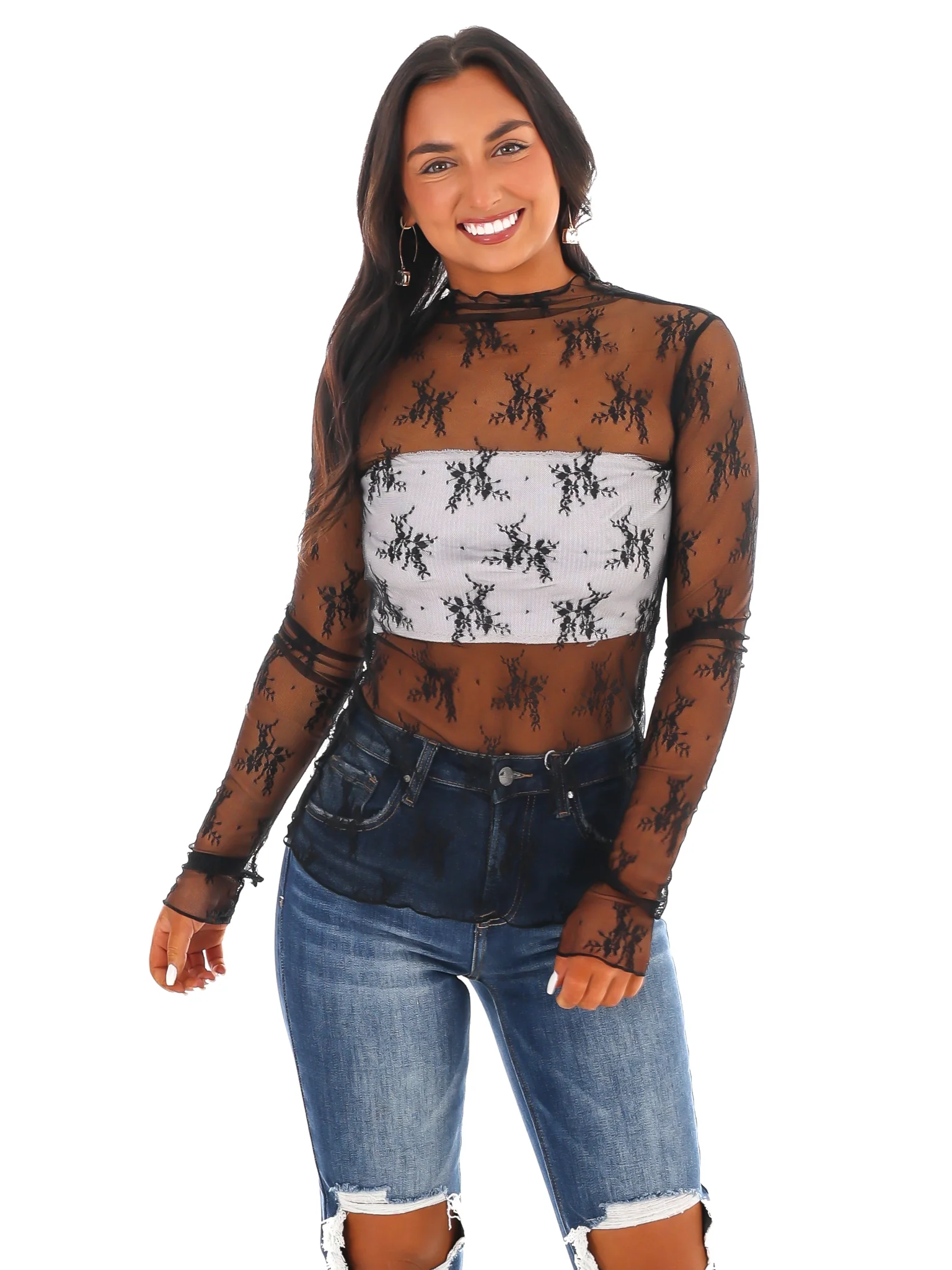 Become Your Best Mesh Lace Top - Image 16