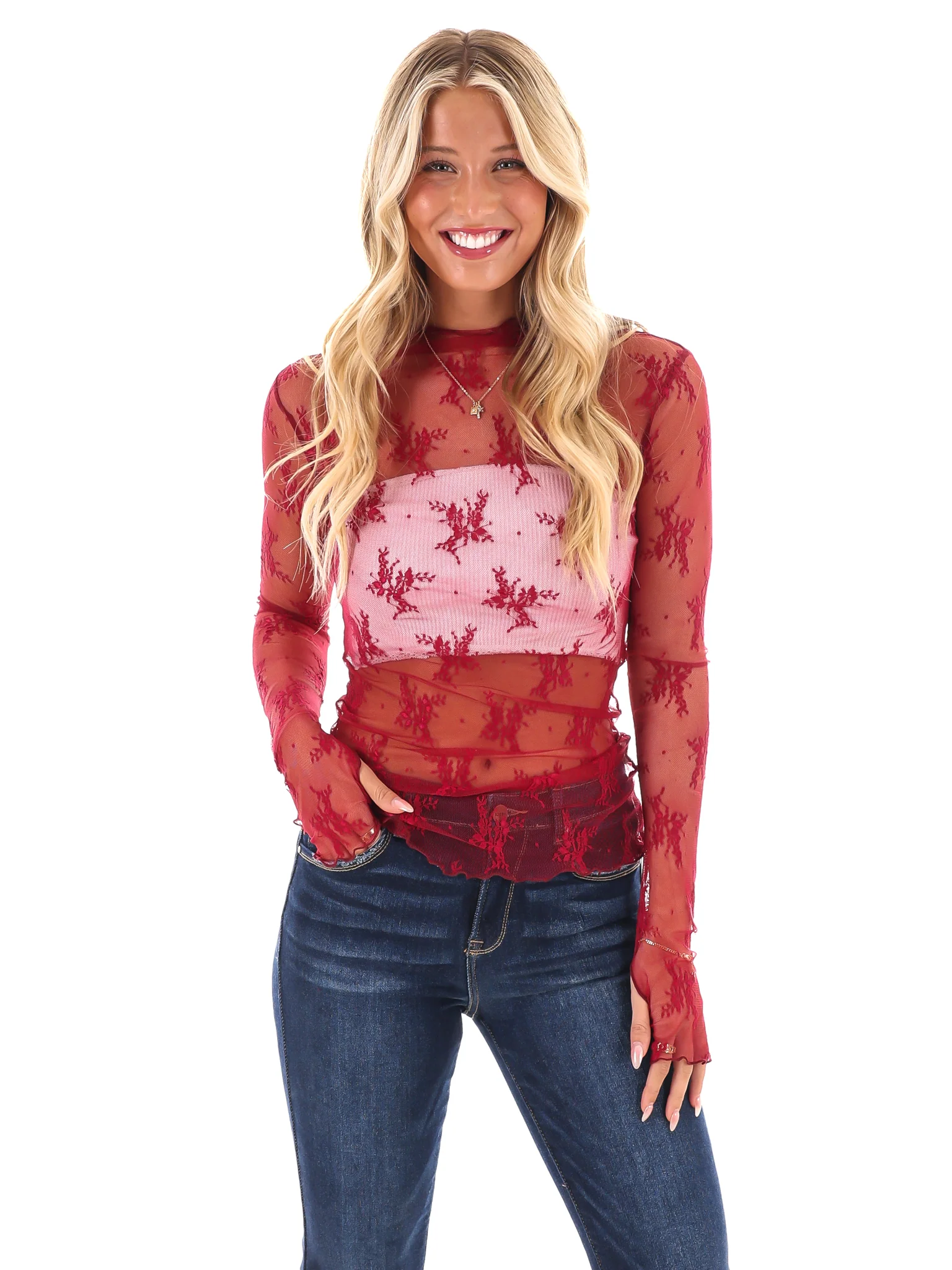 Become Your Best Mesh Lace Top - Image 26