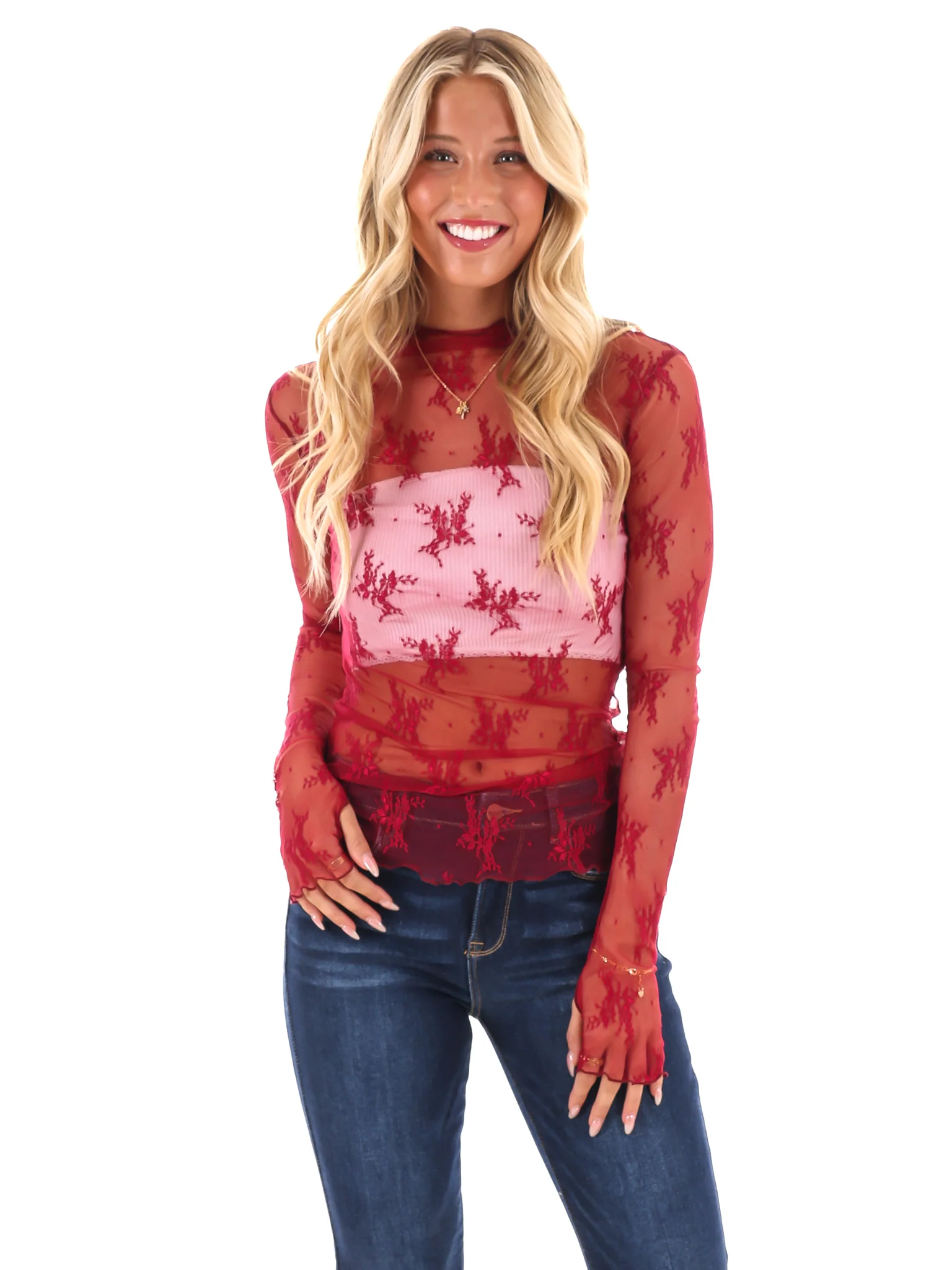Become Your Best Mesh Lace Top - Image 28