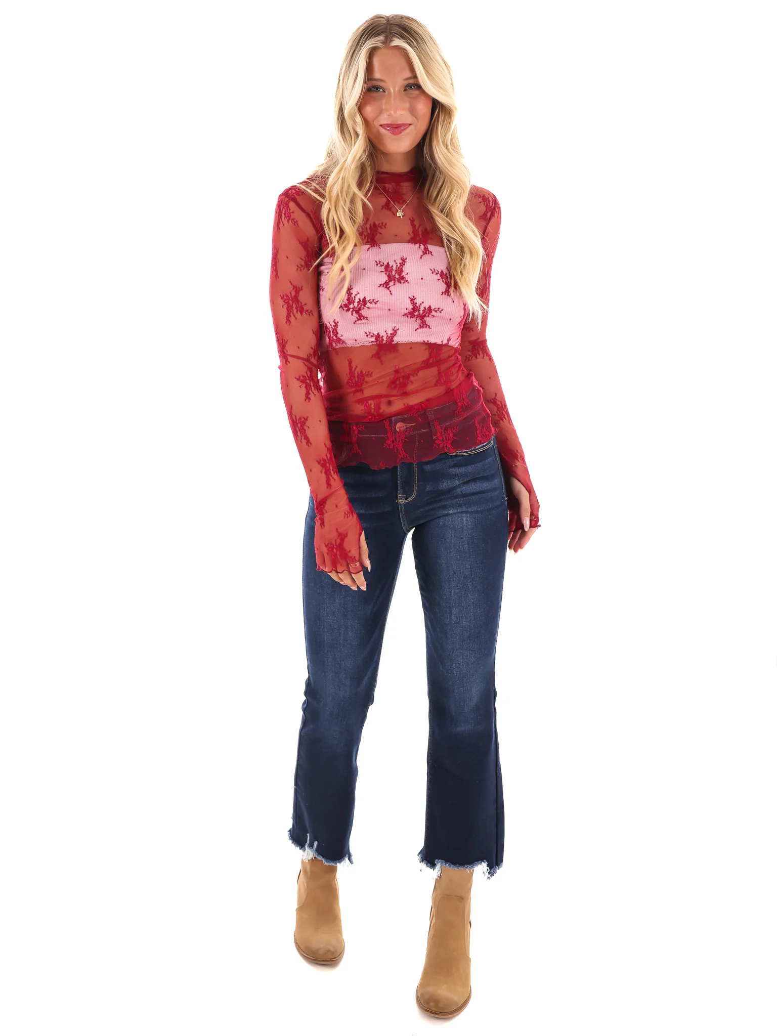 Become Your Best Mesh Lace Top - Image 29