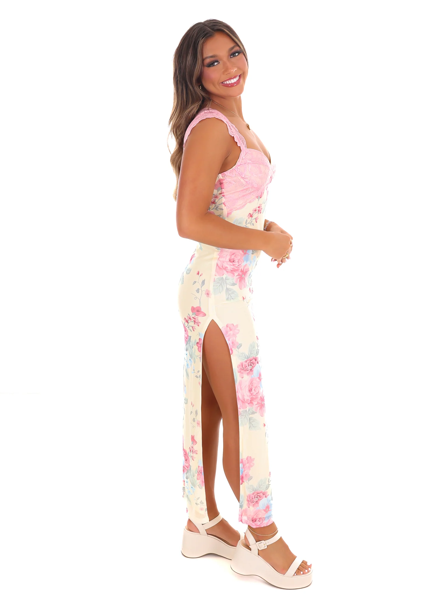 Becoming Me Mesh Floral Maxi Dress - Image 6
