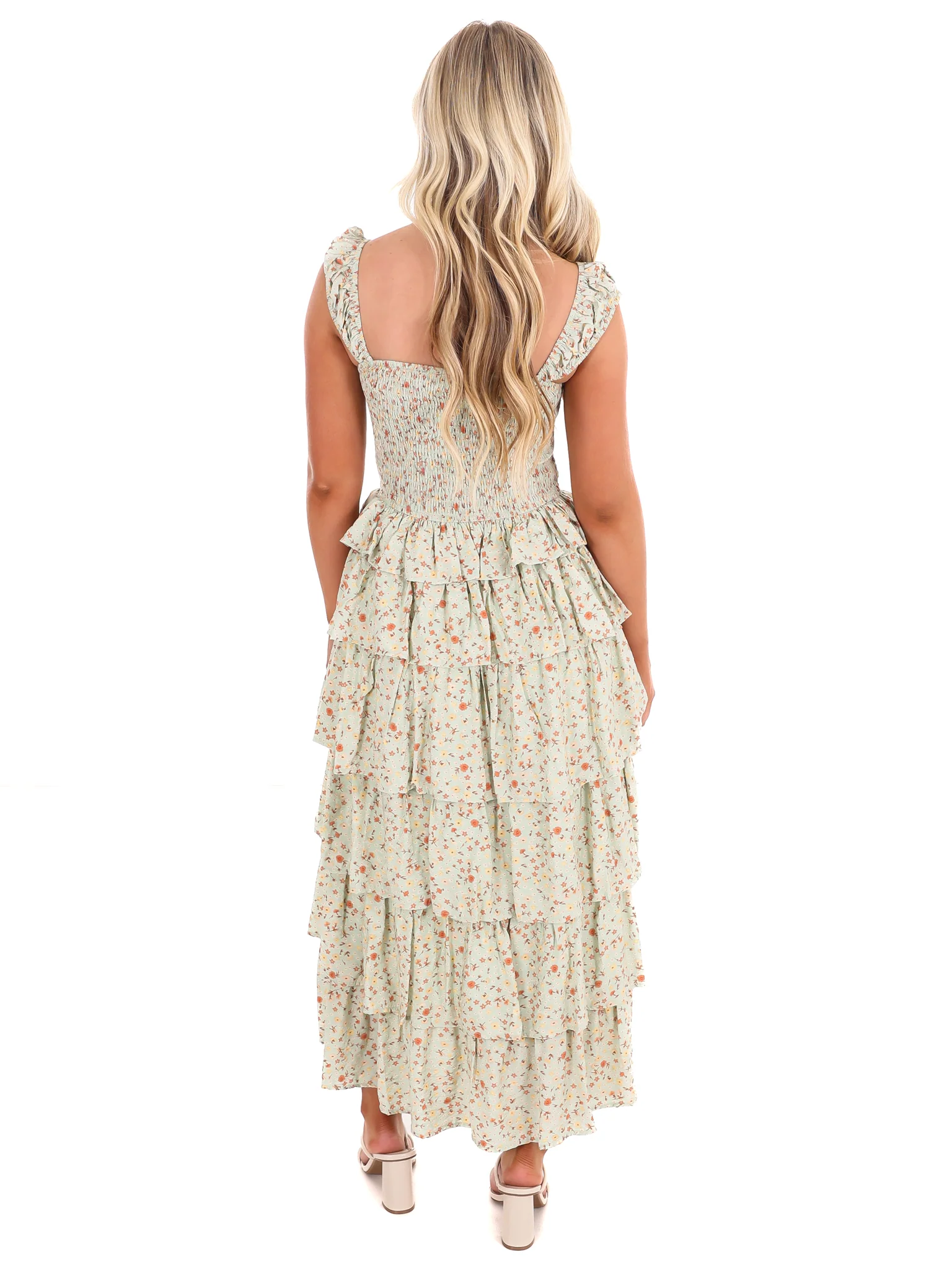 Bed of Roses Floral Tiered Midi Dress - Image 6