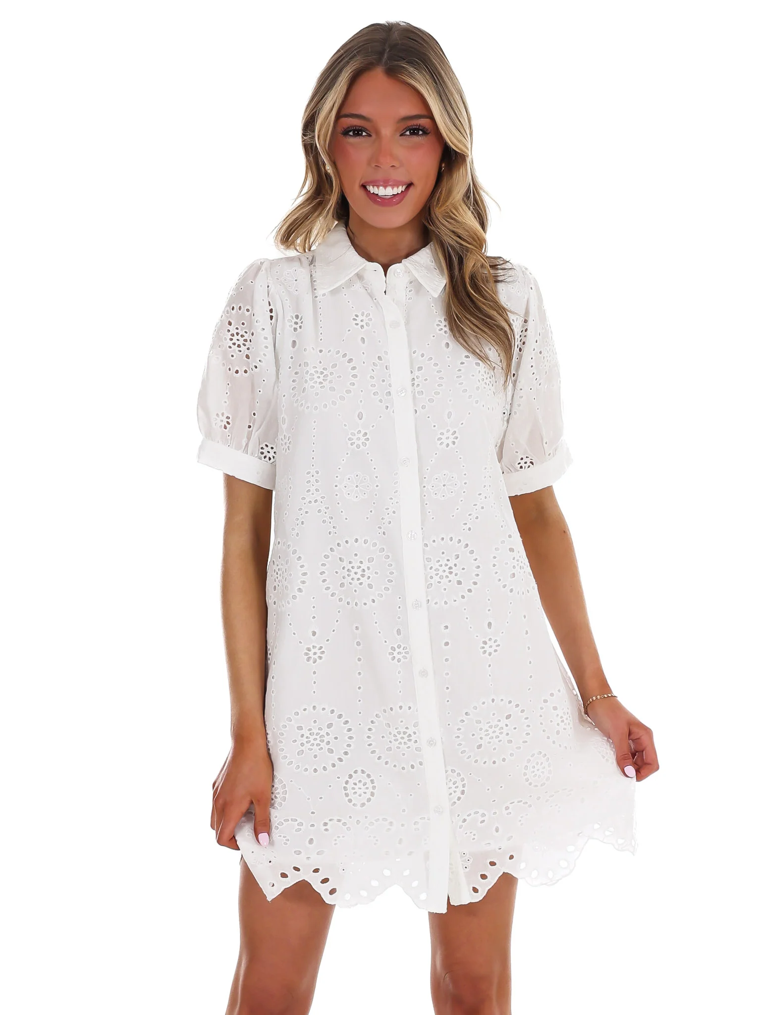 Belong Together Eyelet Mini Dress - Image 11