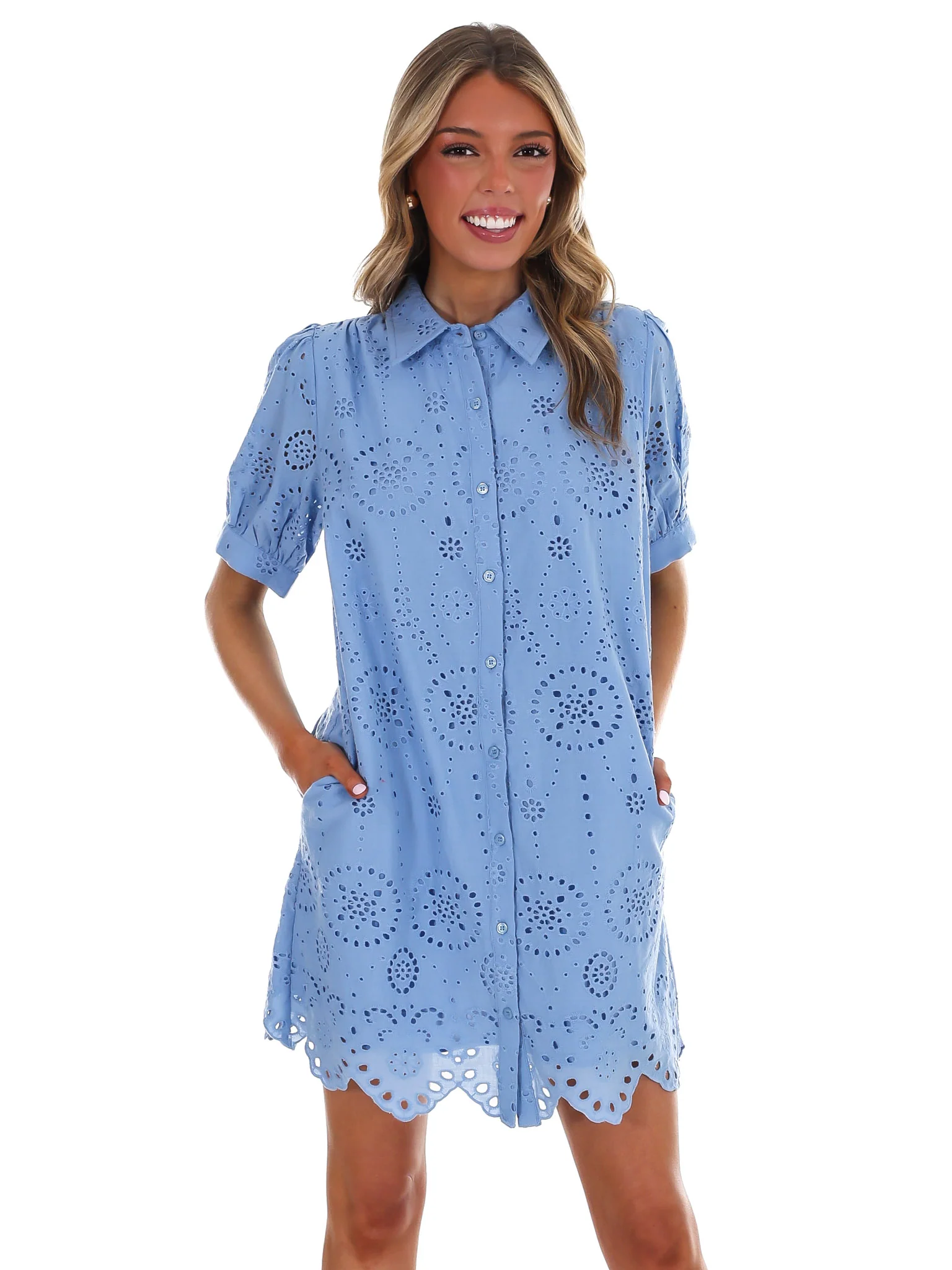 Belong Together Eyelet Mini Dress - Image 3